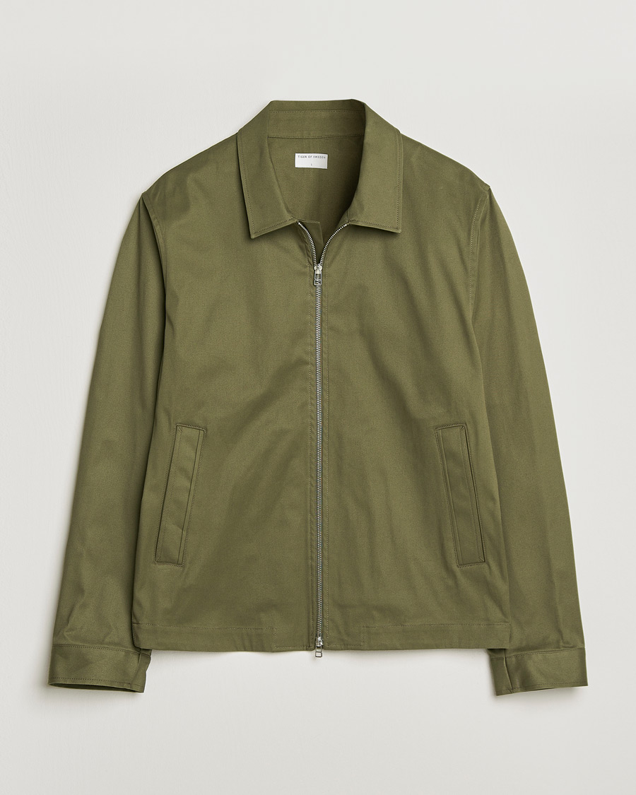 Heren | Overhemden | Tiger of Sweden | Barnaby Cotton Overshirt Kalamata Green