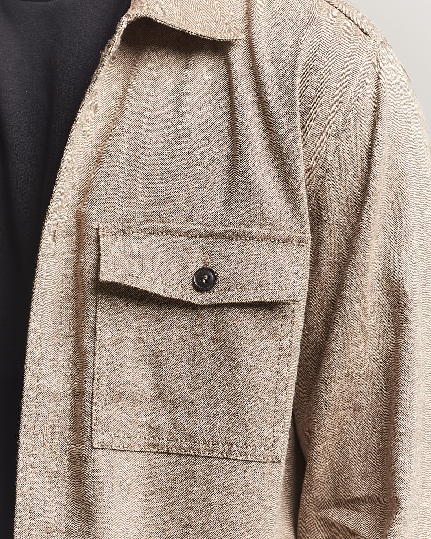 Heren | Overhemden | Tiger of Sweden | Bishop Linen Overshirt Vintage Beige