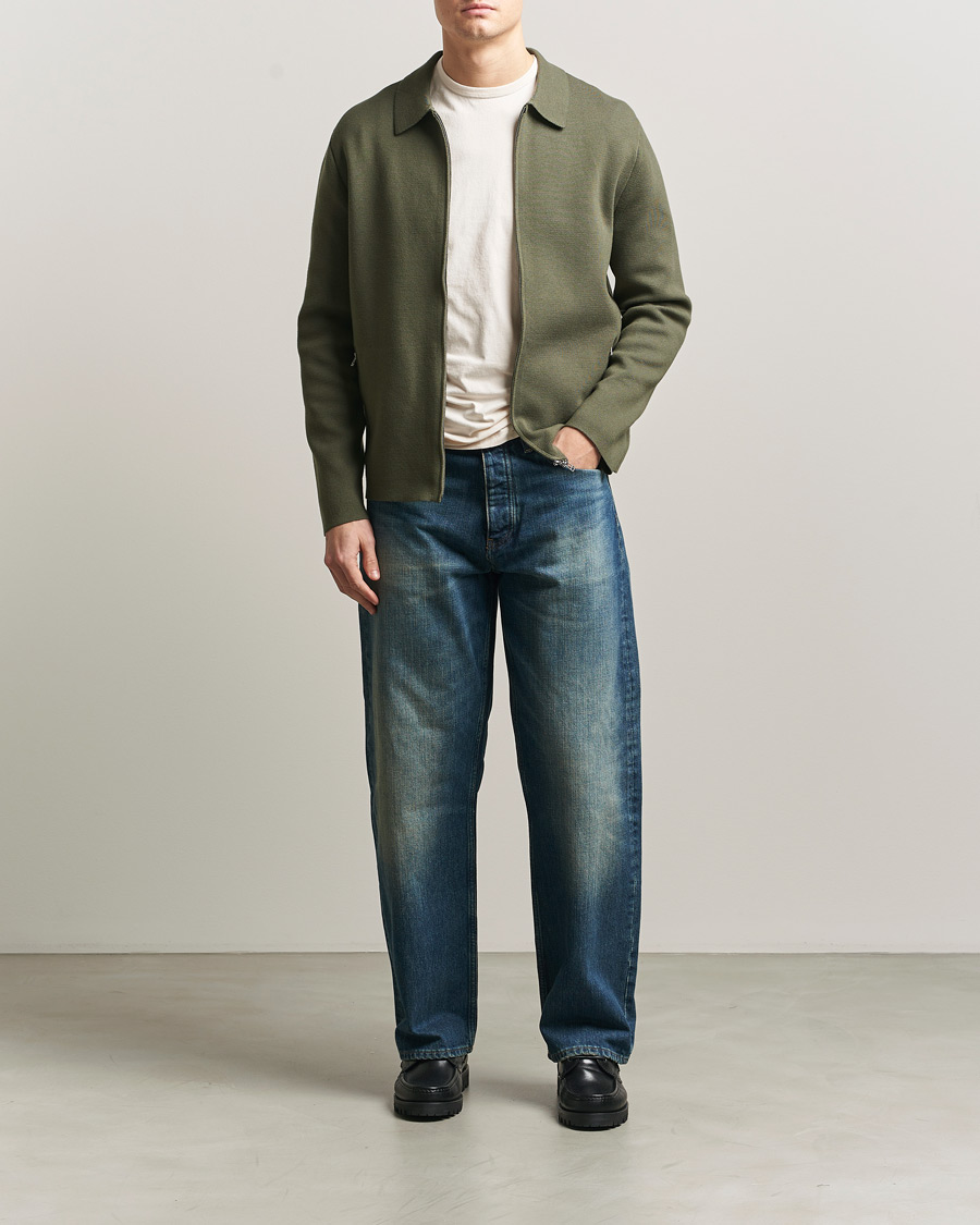 Heren | Truien | Tiger of Sweden | Celyn Knitted Full Zip Kalamata Green