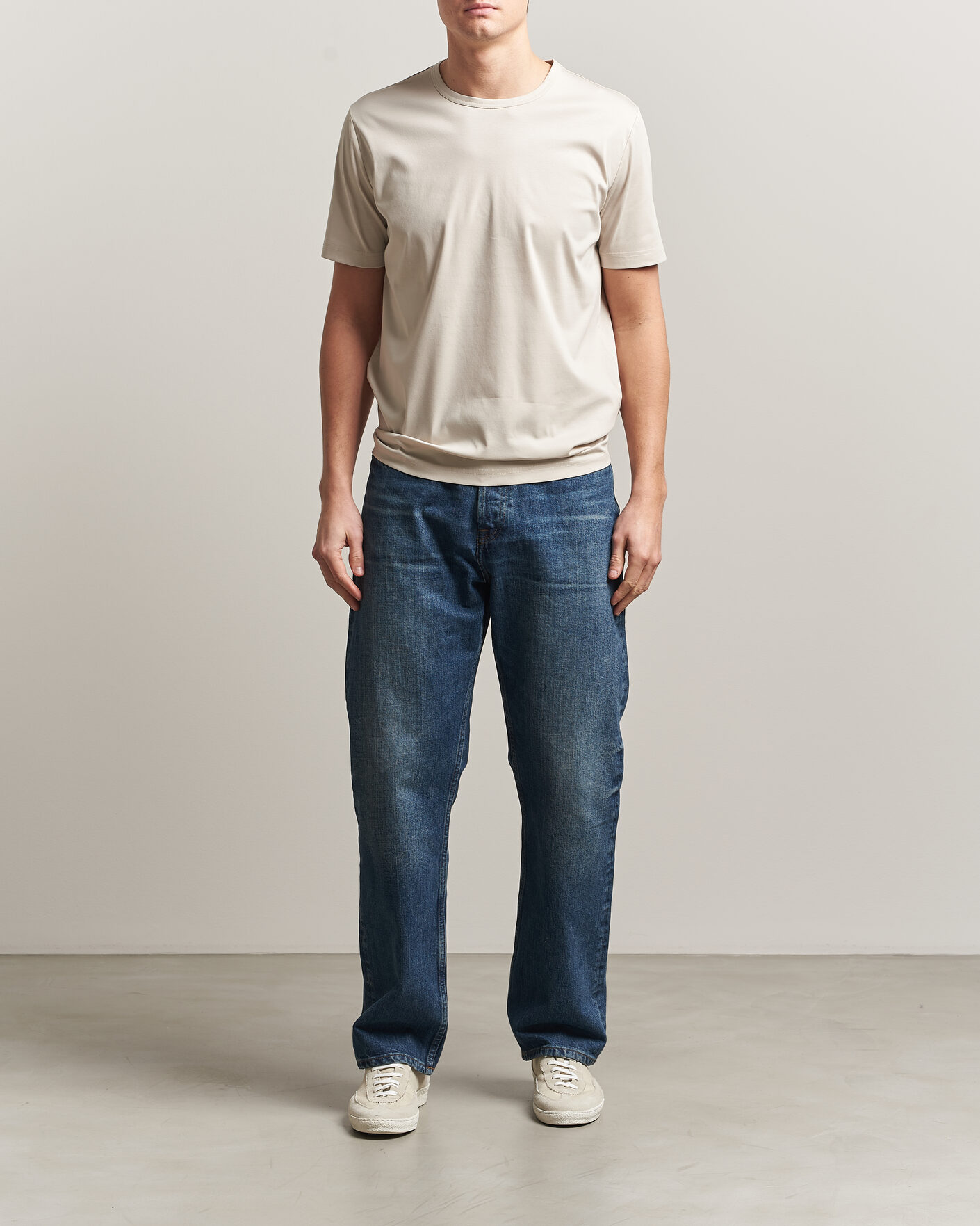 Heren | T-shirts | Tiger of Sweden | Olaf Mercerized Cotton T-Shirt Seline Grey