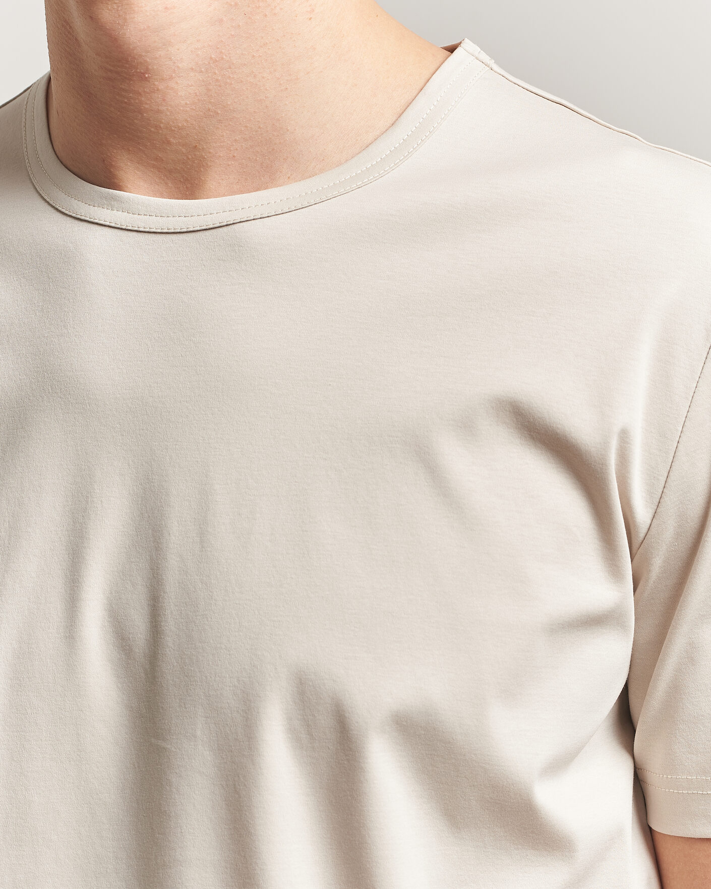 Heren | T-shirts | Tiger of Sweden | Olaf Mercerized Cotton T-Shirt Seline Grey