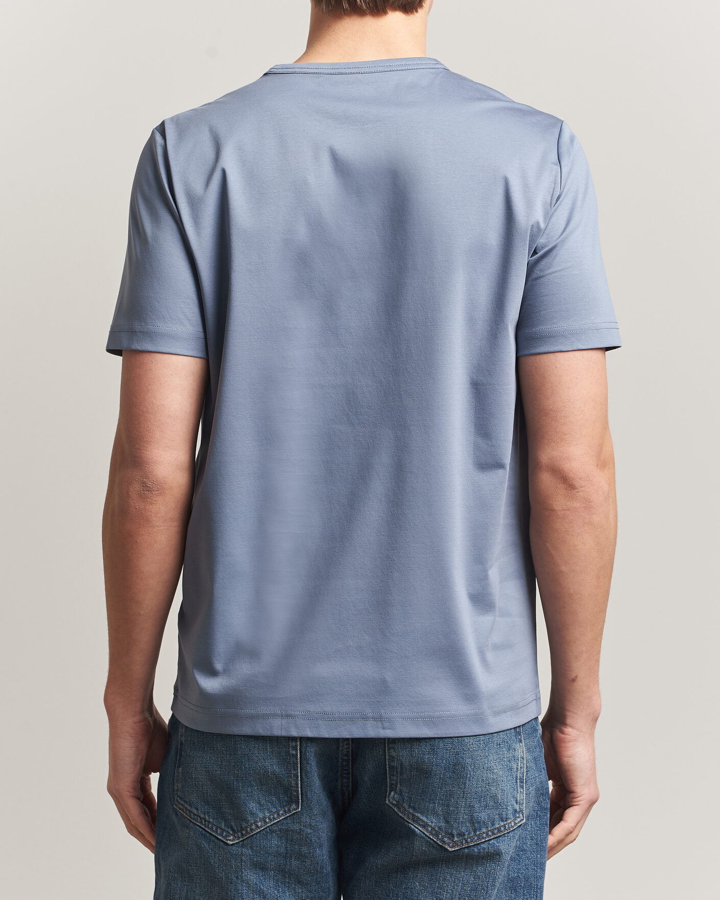 Heren | T-shirts | Tiger of Sweden | Olaf Mercerized Cotton T-Shirt Dull Blue