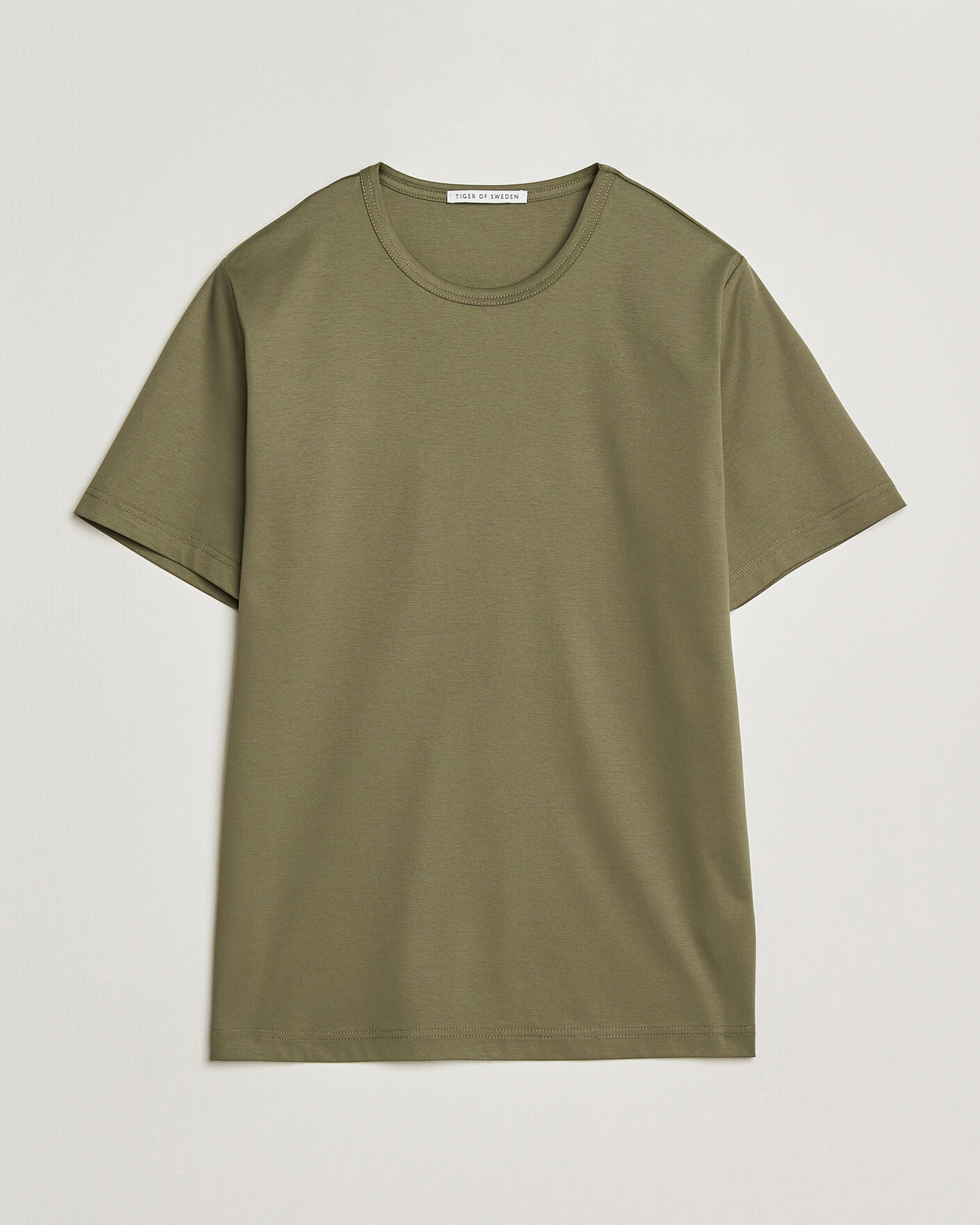 Heren | T-shirts | Tiger of Sweden | Olaf Mercerized Cotton T-Shirt Kalamata Green