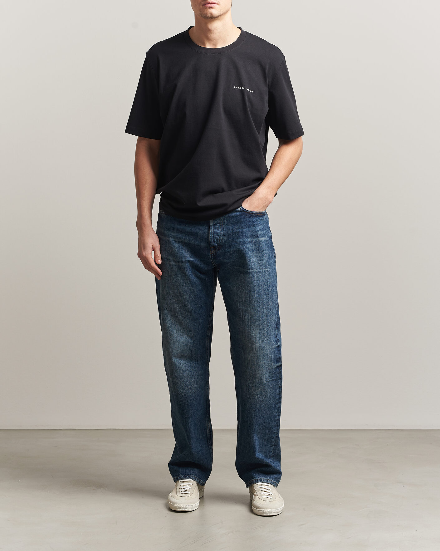 Heren | T-shirts | Tiger of Sweden | Pro Cotton Logo T-Shirt Black