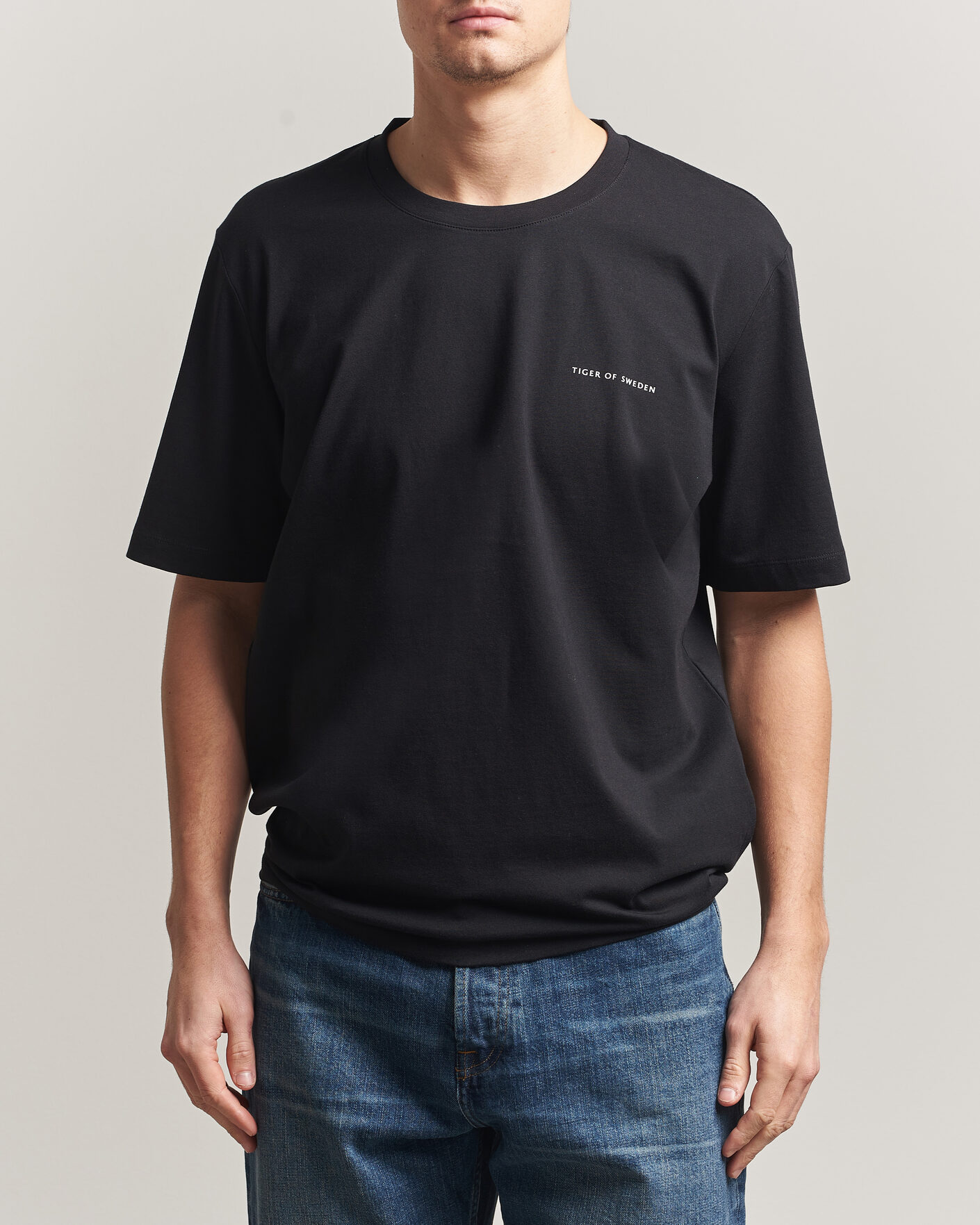 Heren | T-shirts | Tiger of Sweden | Pro Cotton Logo T-Shirt Black