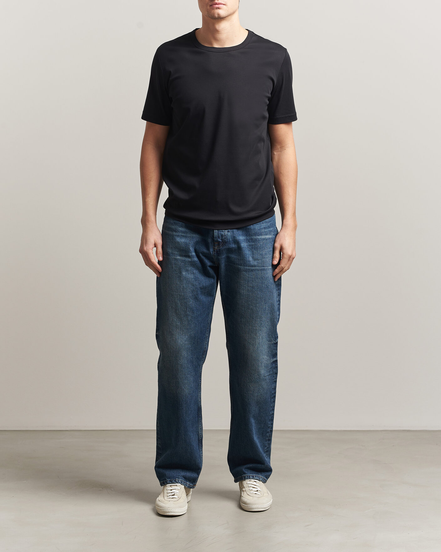 Heren | T-shirts | Tiger of Sweden | Olaf Mercerized Cotton T-Shirt Black