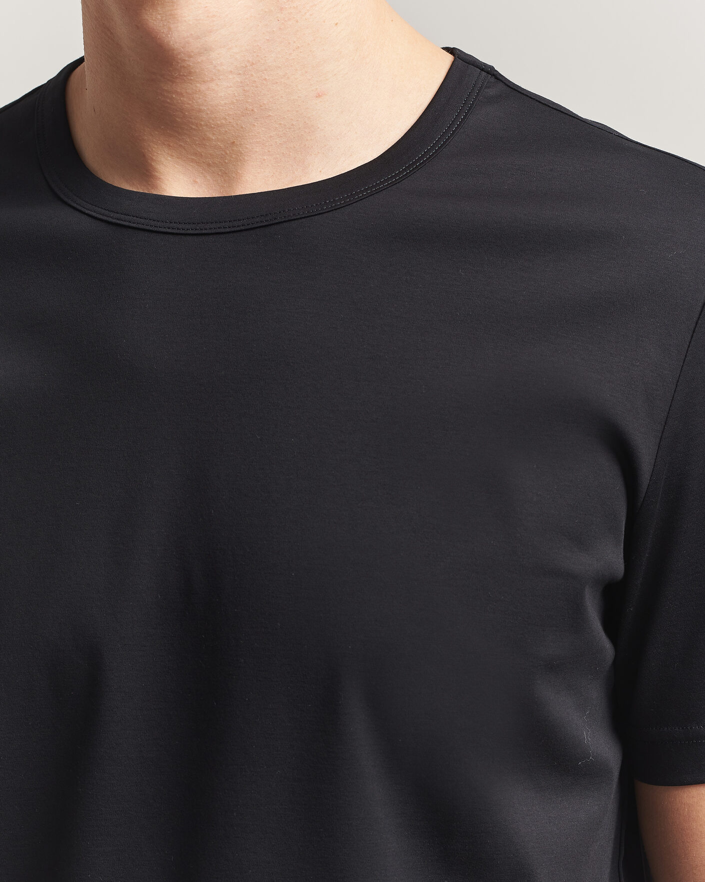 Heren | T-shirts | Tiger of Sweden | Olaf Mercerized Cotton T-Shirt Black