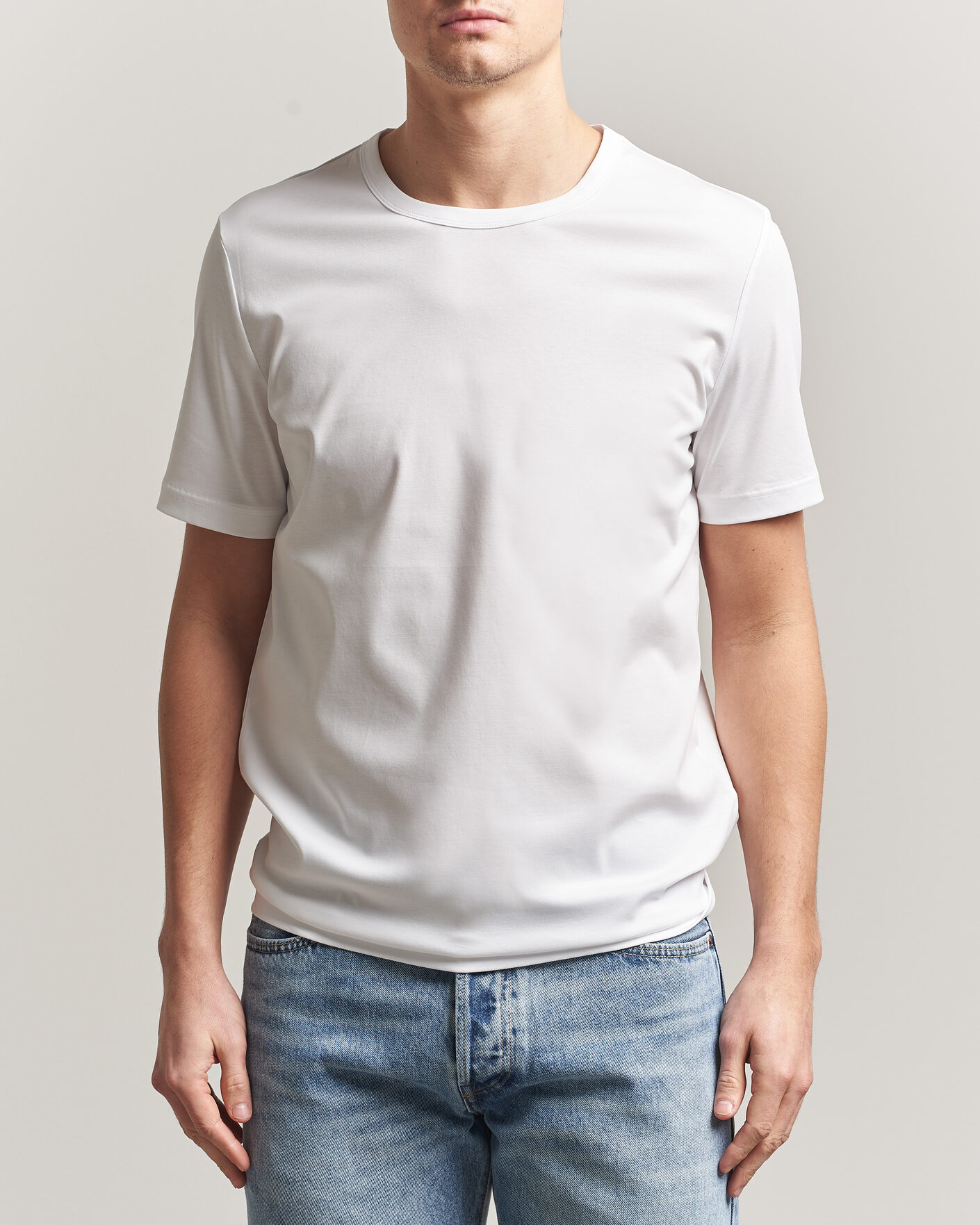 Heren | T-shirts | Tiger of Sweden | Olaf Mercerized Cotton T-Shirt Pure White