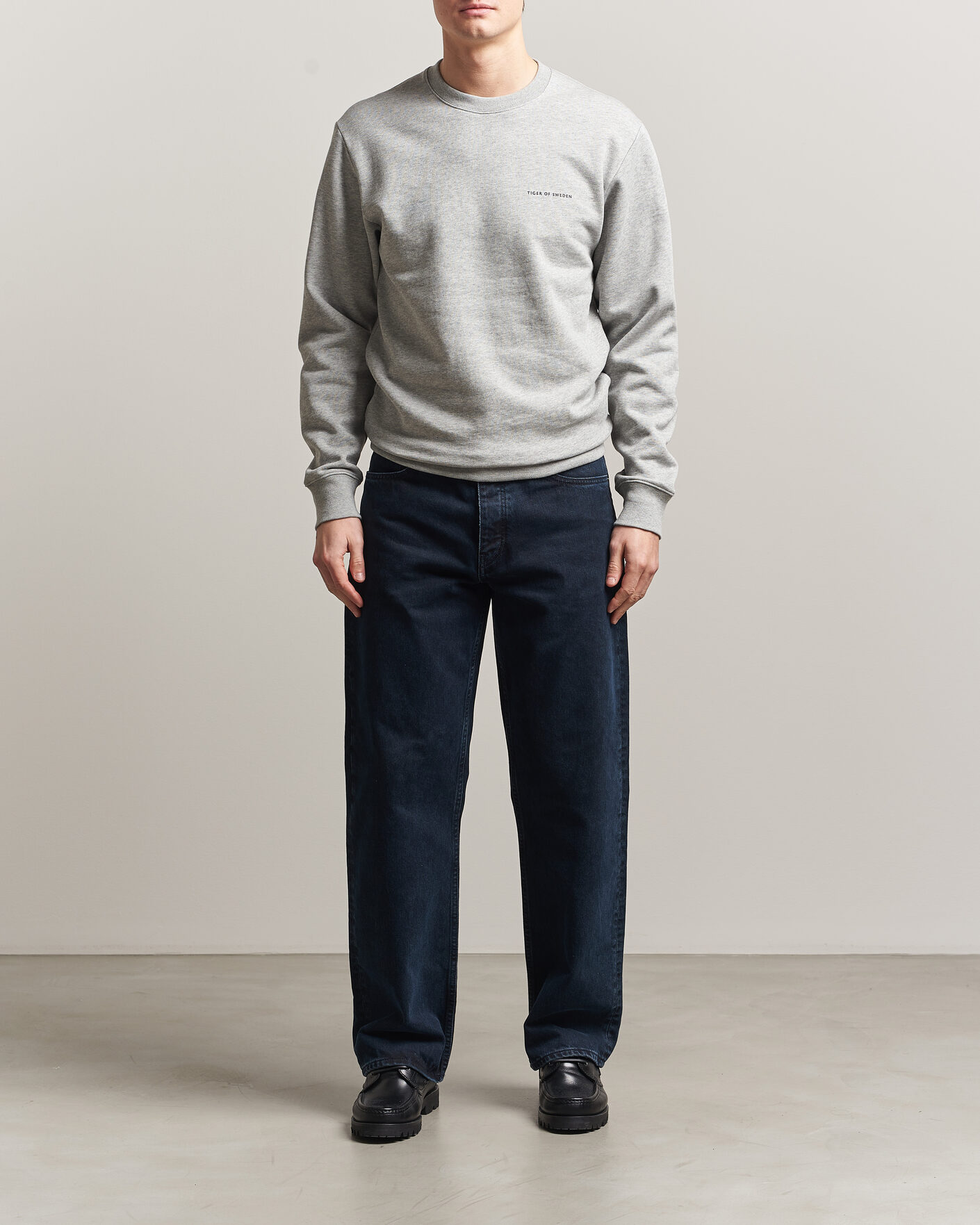 Heren | Truien | Tiger of Sweden | Emerson Crew Neck Sweatshirt Grey Melange