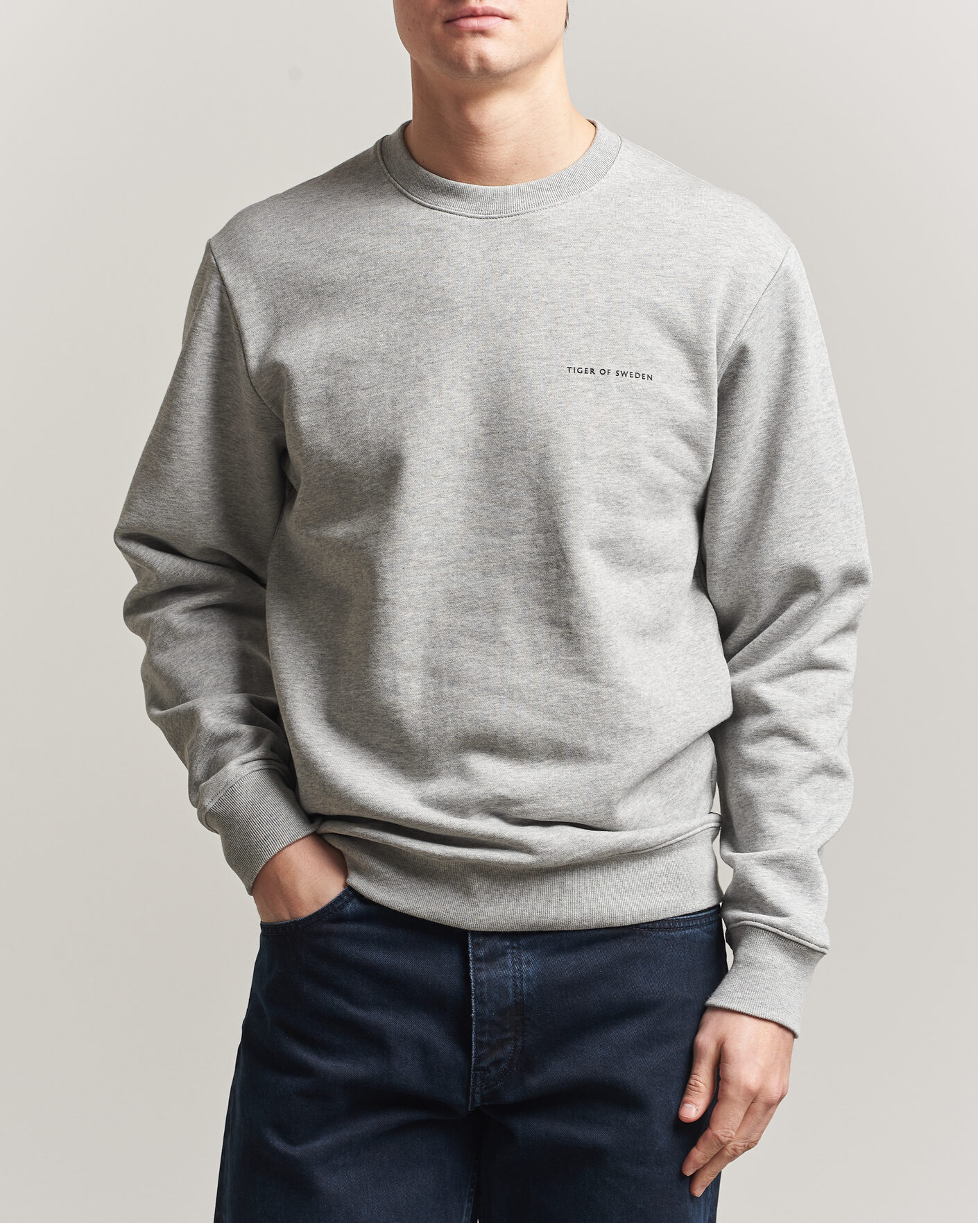 Heren | Truien | Tiger of Sweden | Emerson Crew Neck Sweatshirt Grey Melange