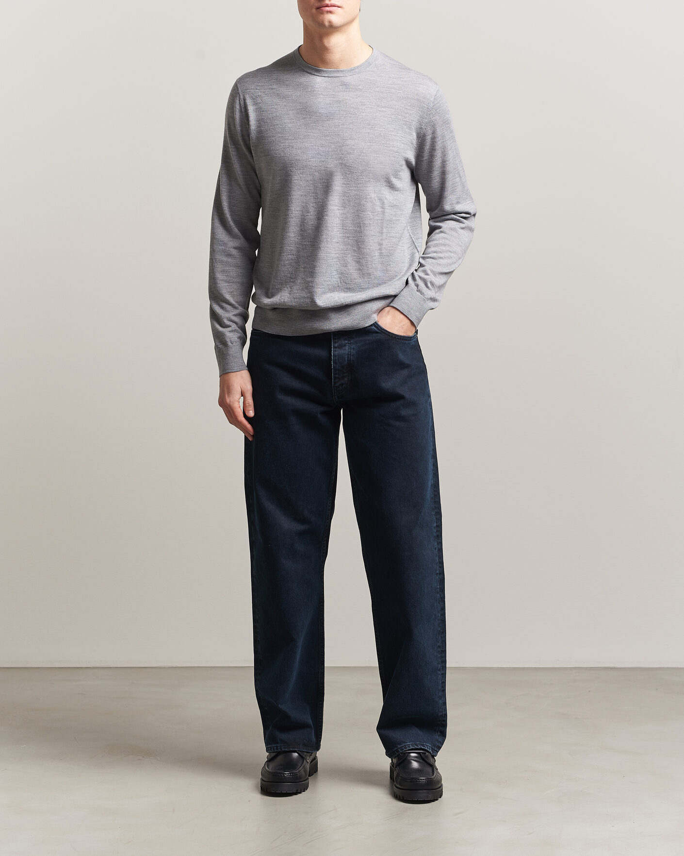 Heren | Truien | Tiger of Sweden | Connor Crew Neck Pullover Grey Melange