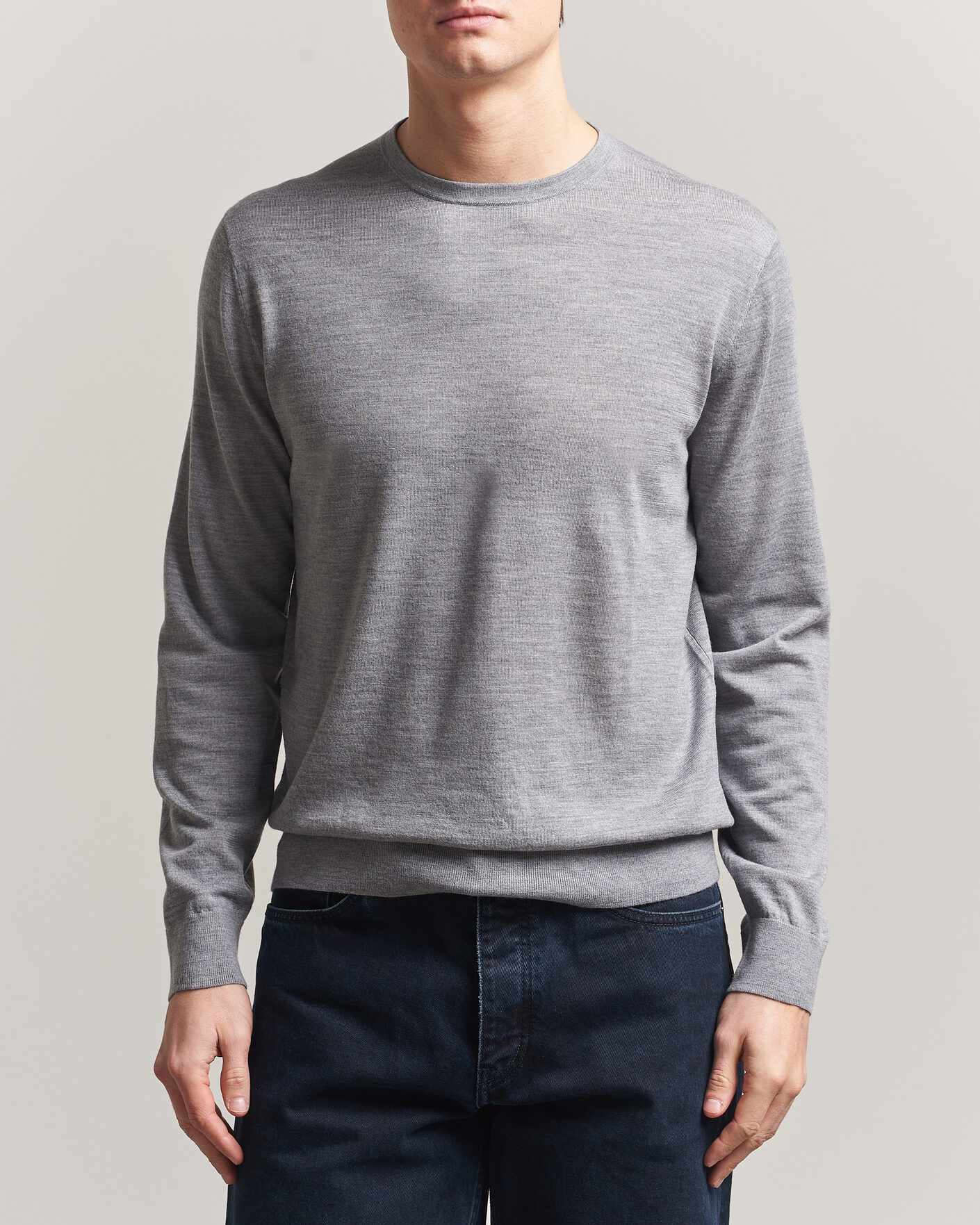Heren | Truien | Tiger of Sweden | Connor Crew Neck Pullover Grey Melange