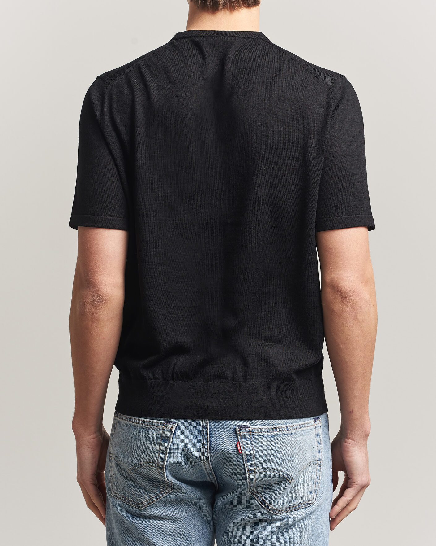 Heren | T-shirts | Tiger of Sweden | Connor Knitted Crew Neck T-Shirt Black