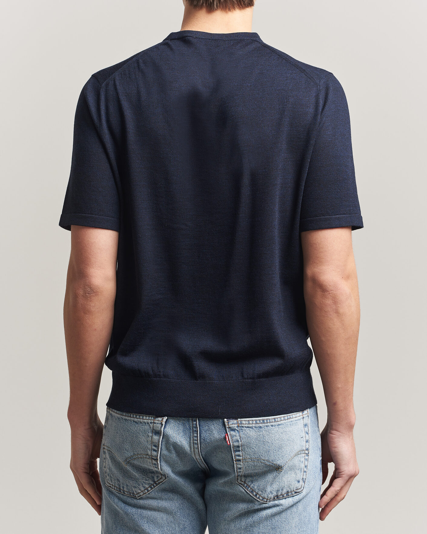 Heren | T-shirts | Tiger of Sweden | Connor Knitted Crew Neck T-Shirt Light Ink