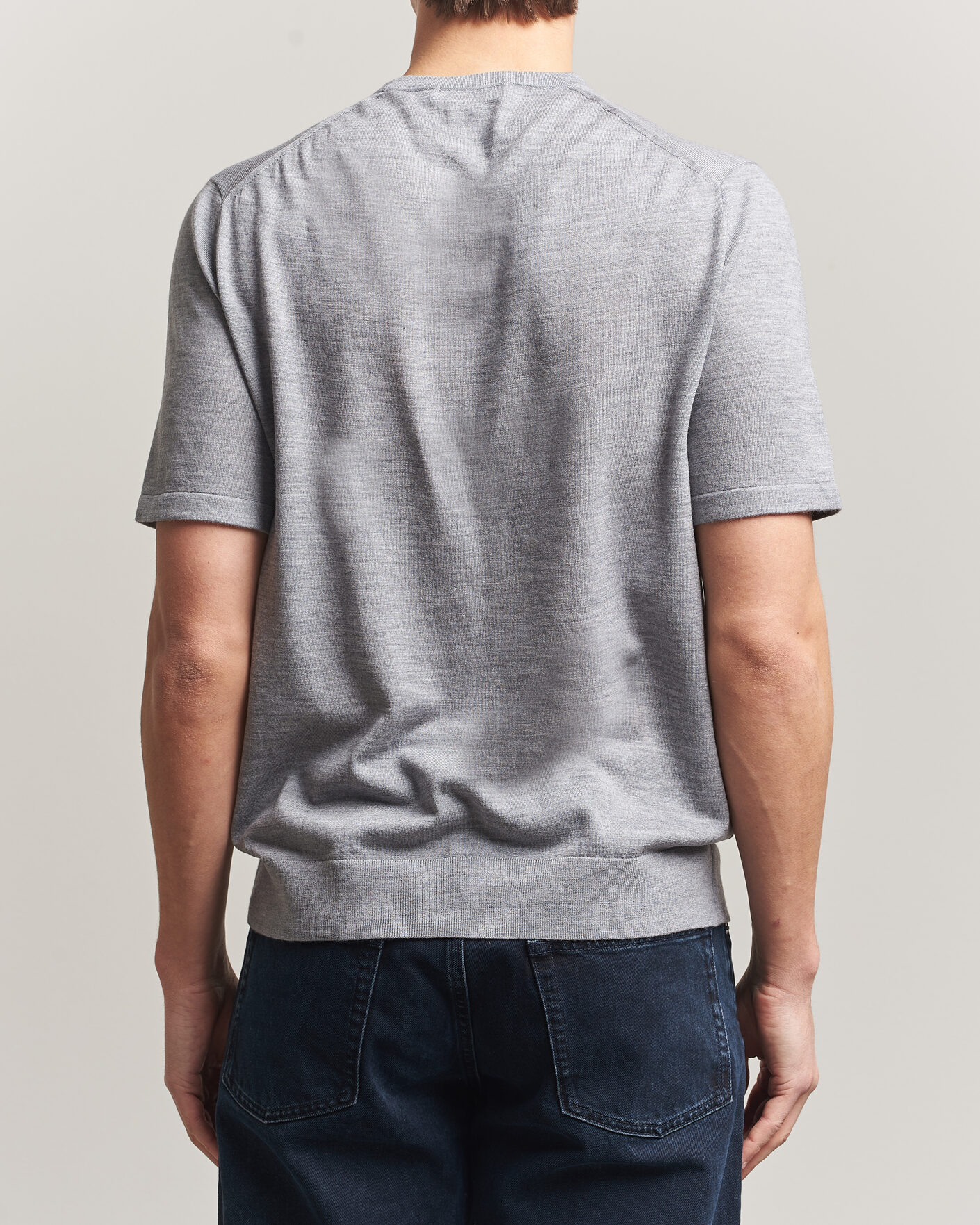 Heren | T-shirts | Tiger of Sweden | Connor Knitted Crew Neck T-Shirt Grey Melange