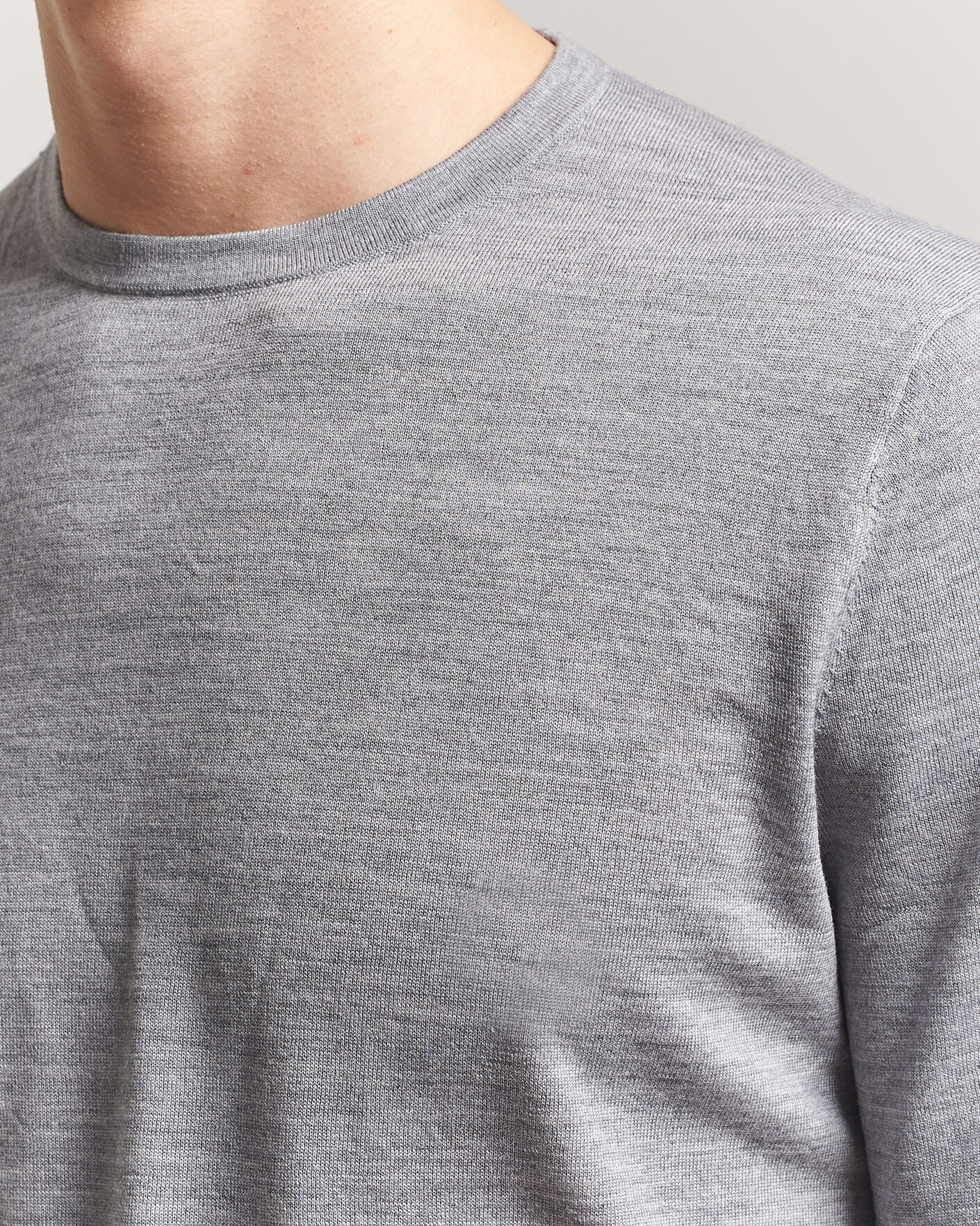 Heren | T-shirts | Tiger of Sweden | Connor Knitted Crew Neck T-Shirt Grey Melange