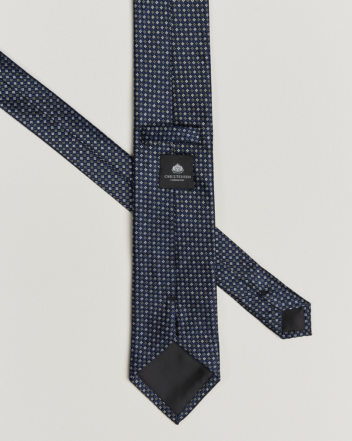 Heren | Stropdassen | Amanda Christensen | Box Set Printed Silk 8cm Tie With Pocket Square Navy/Green