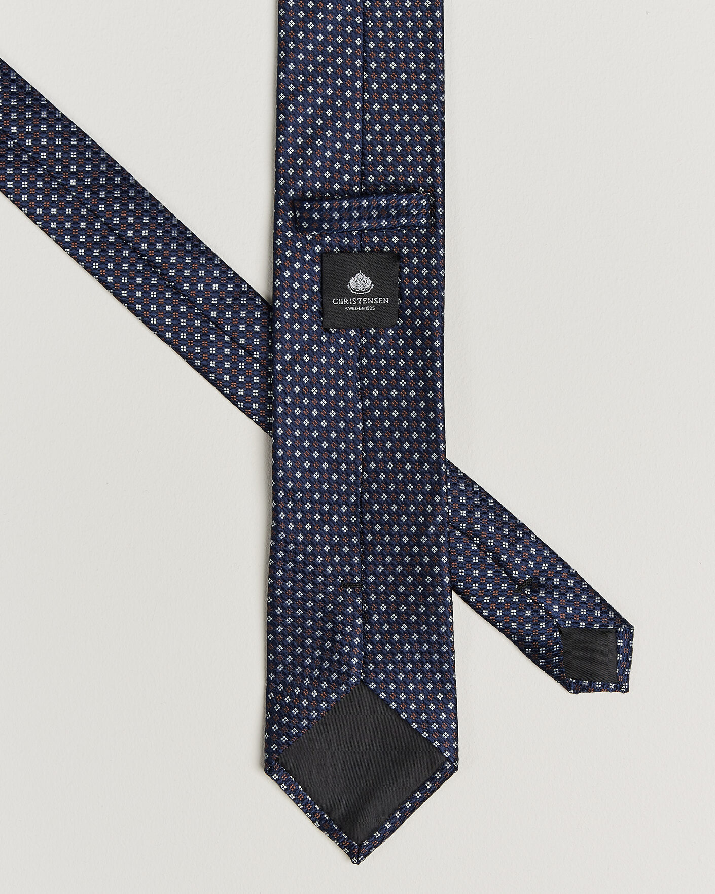 Heren | Stropdassen | Amanda Christensen | Box Set Printed Silk 8cm Tie With Pocket Square Navy/Brown