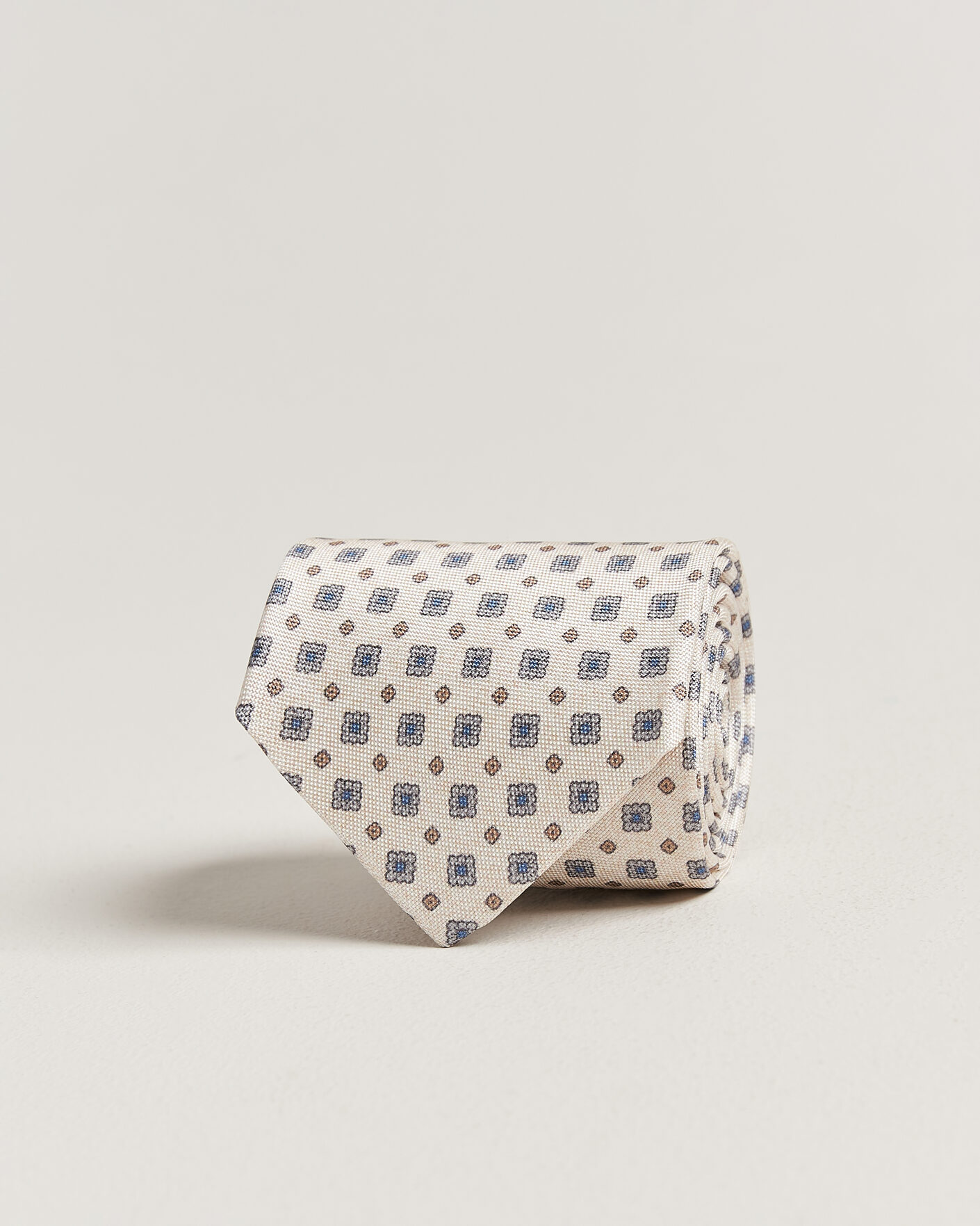 Heren | Stropdassen | Amanda Christensen | Silk Oxford 8cm Flower Tie Cream
