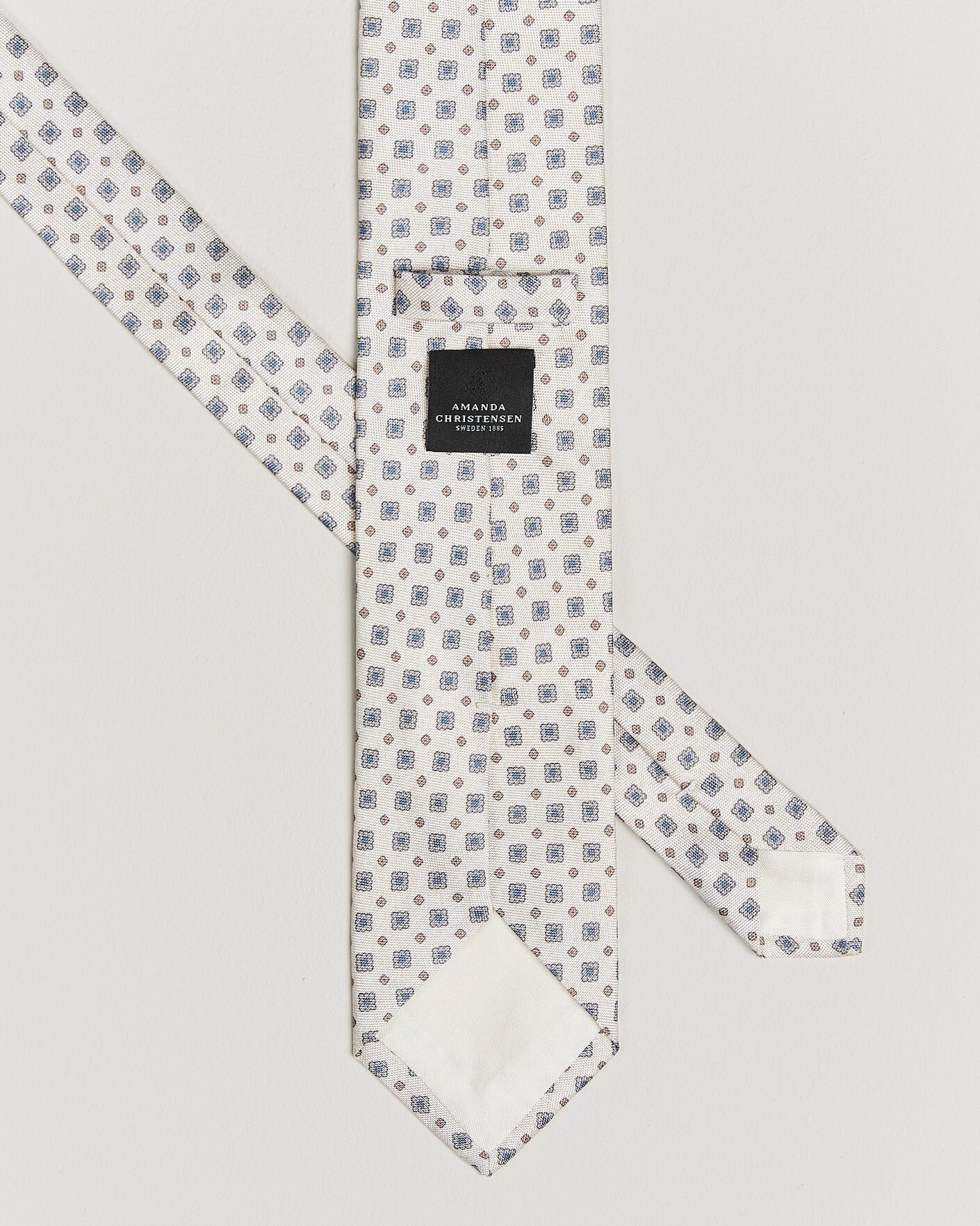 Heren | Stropdassen | Amanda Christensen | Silk Oxford 8cm Flower Tie Cream