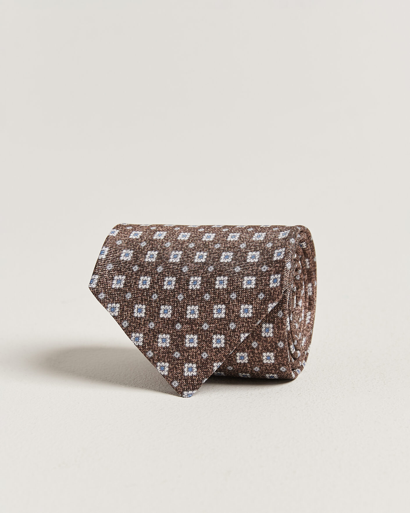 Heren | Stropdassen | Amanda Christensen | Silk Oxford 8cm Flower Tie Brown