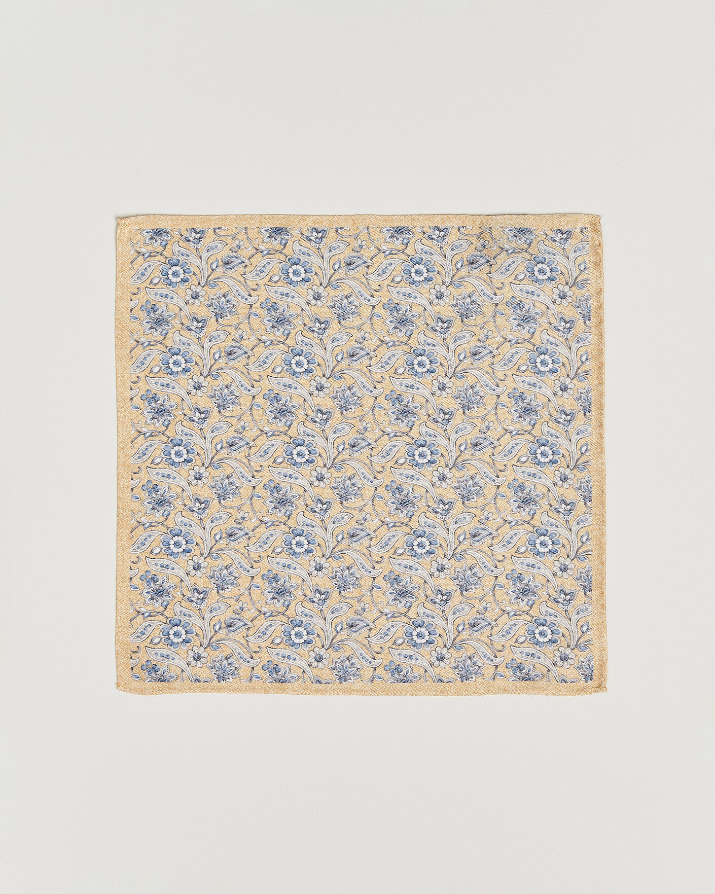 Heren | Pochets | Amanda Christensen | Silk Oxford Large Flower Pocket Square Yellow