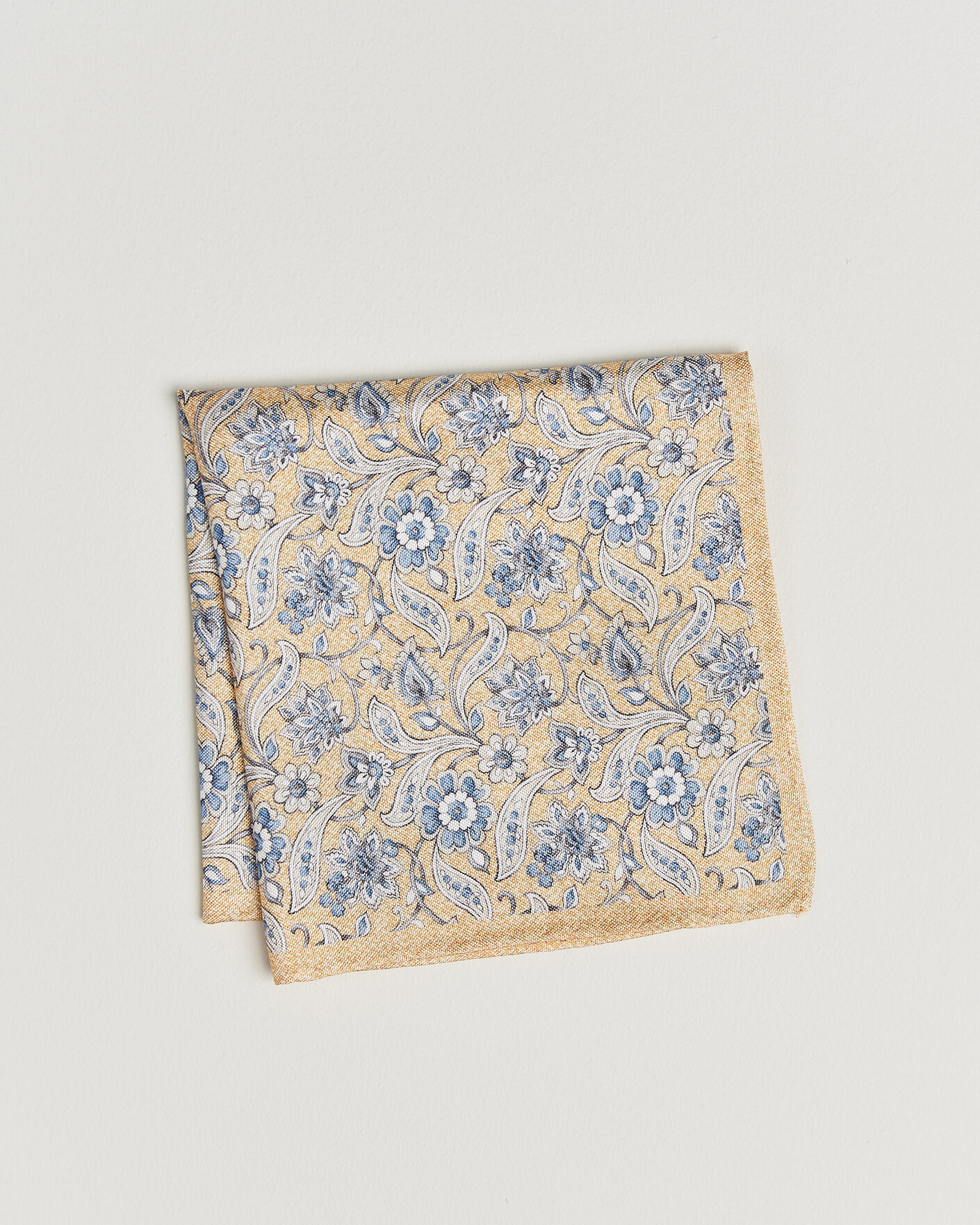 Heren | Pochets | Amanda Christensen | Silk Oxford Large Flower Pocket Square Yellow