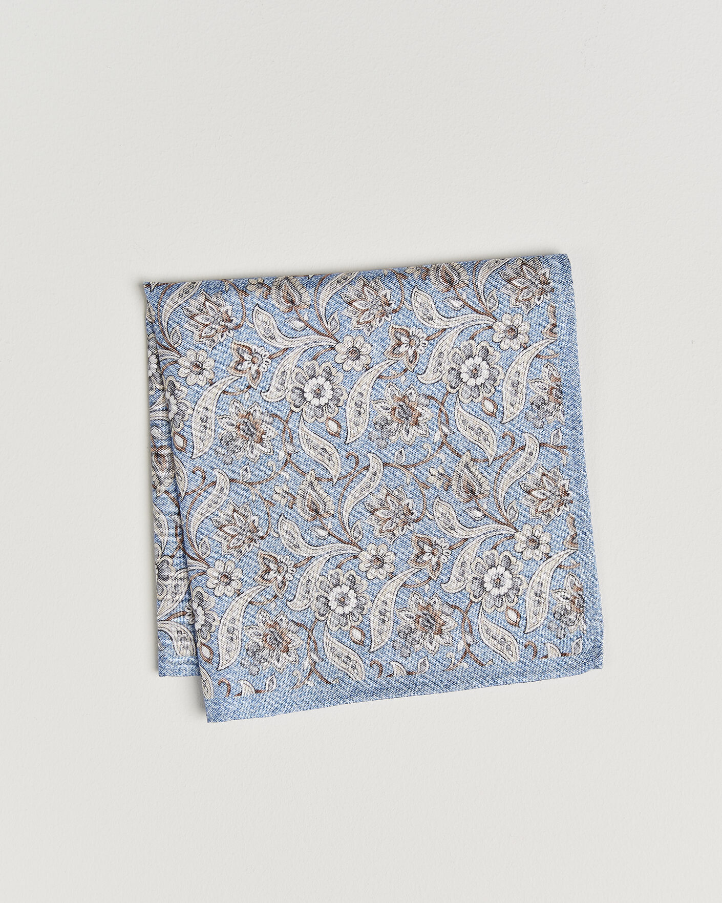 Heren | Pochets | Amanda Christensen | Silk Oxford Large Flower Pocket Square Blue