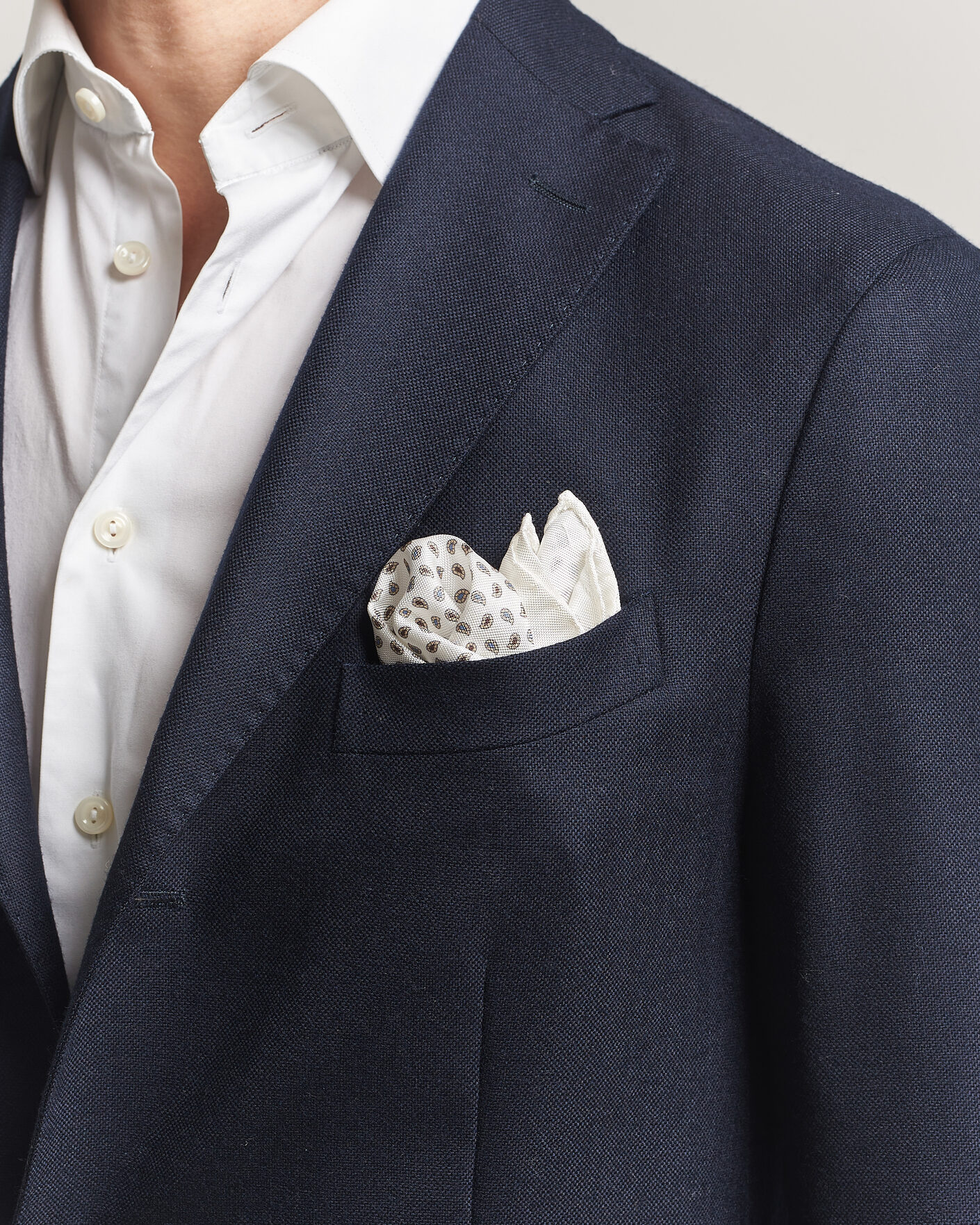 Heren | Pochets | Amanda Christensen | Silk Oxford Pocket Square White