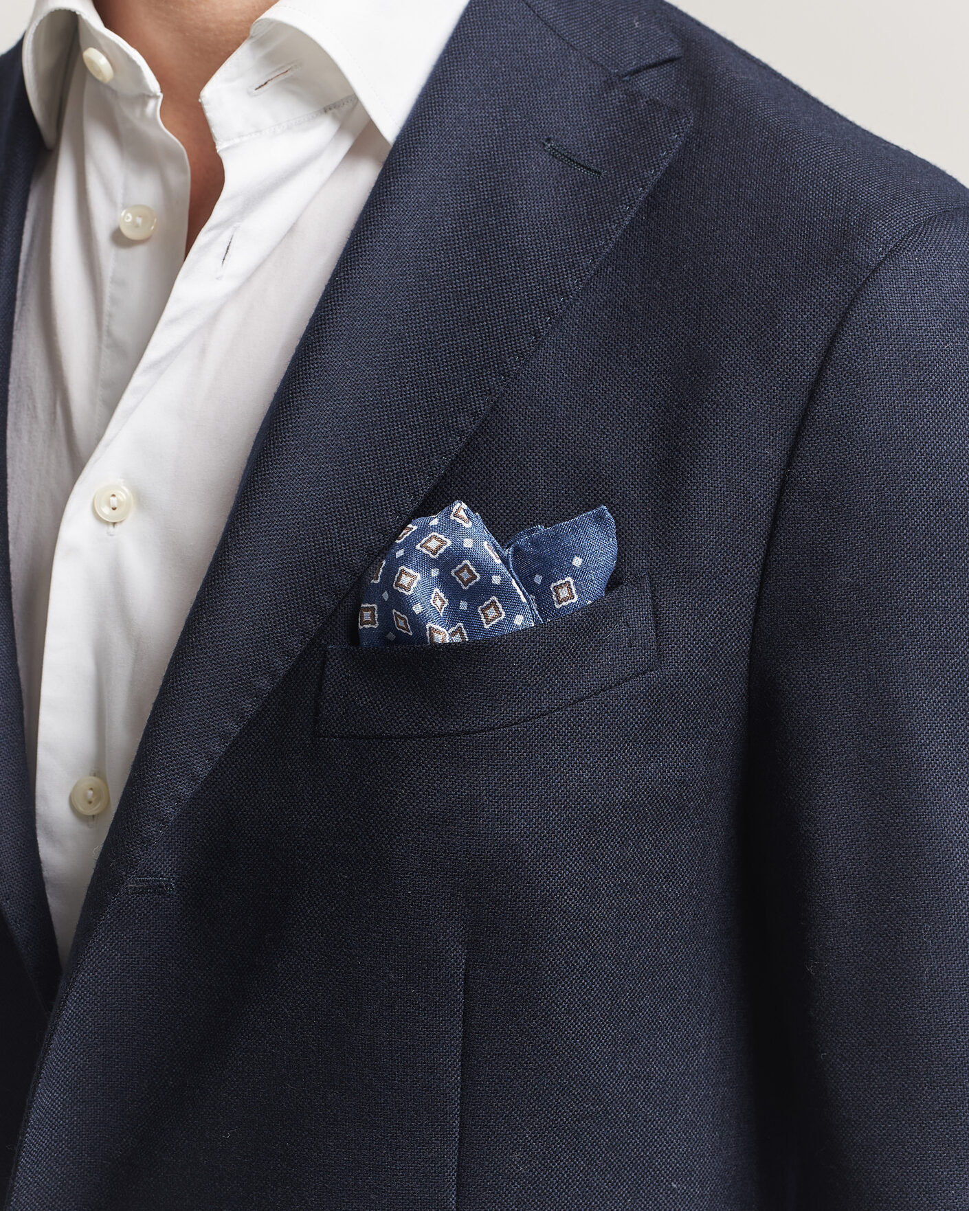 Heren | Pochets | Amanda Christensen | Linen Medallion Pocket Square Navy