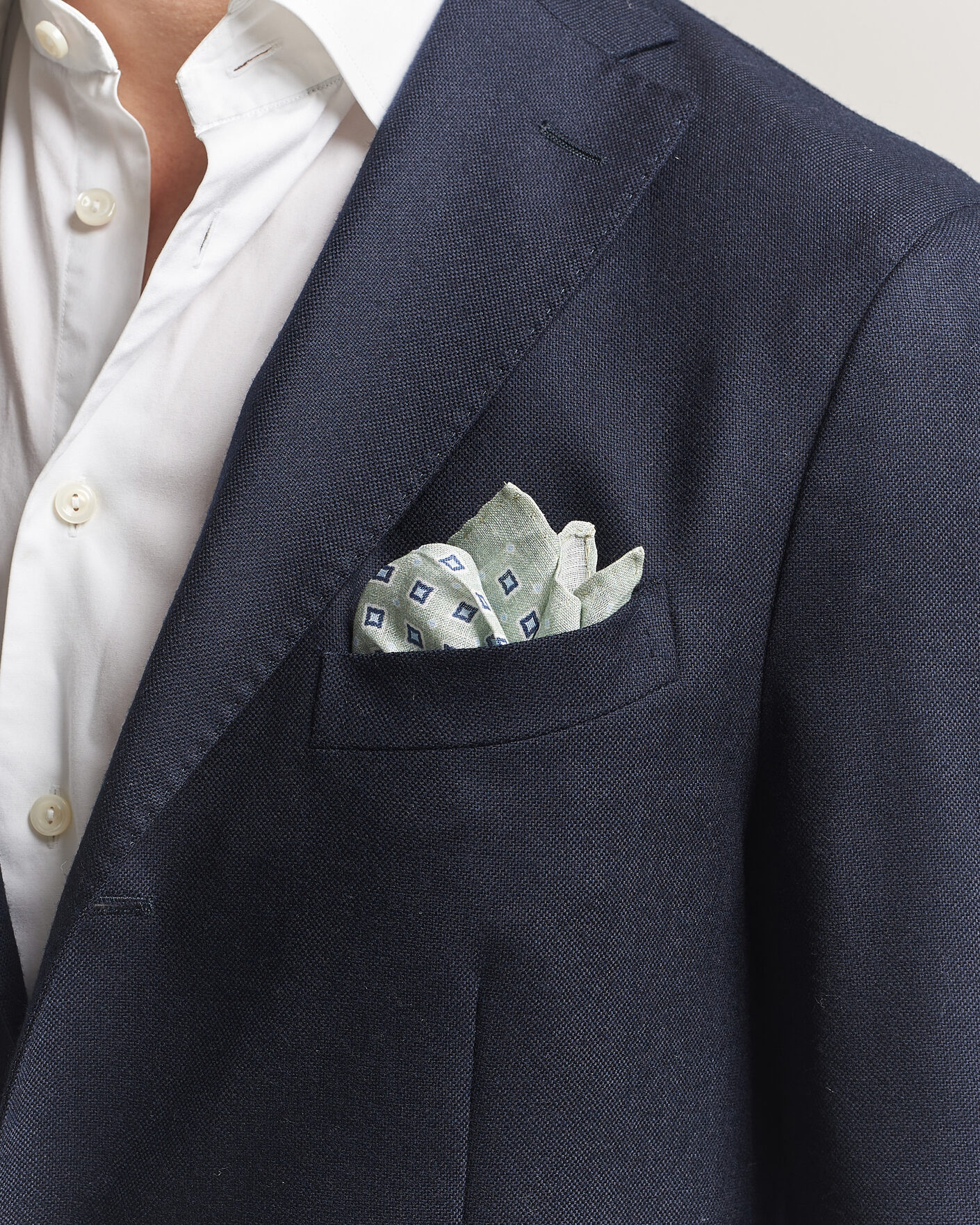 Heren | Pochets | Amanda Christensen | Linen Medallion Pocket Square Green