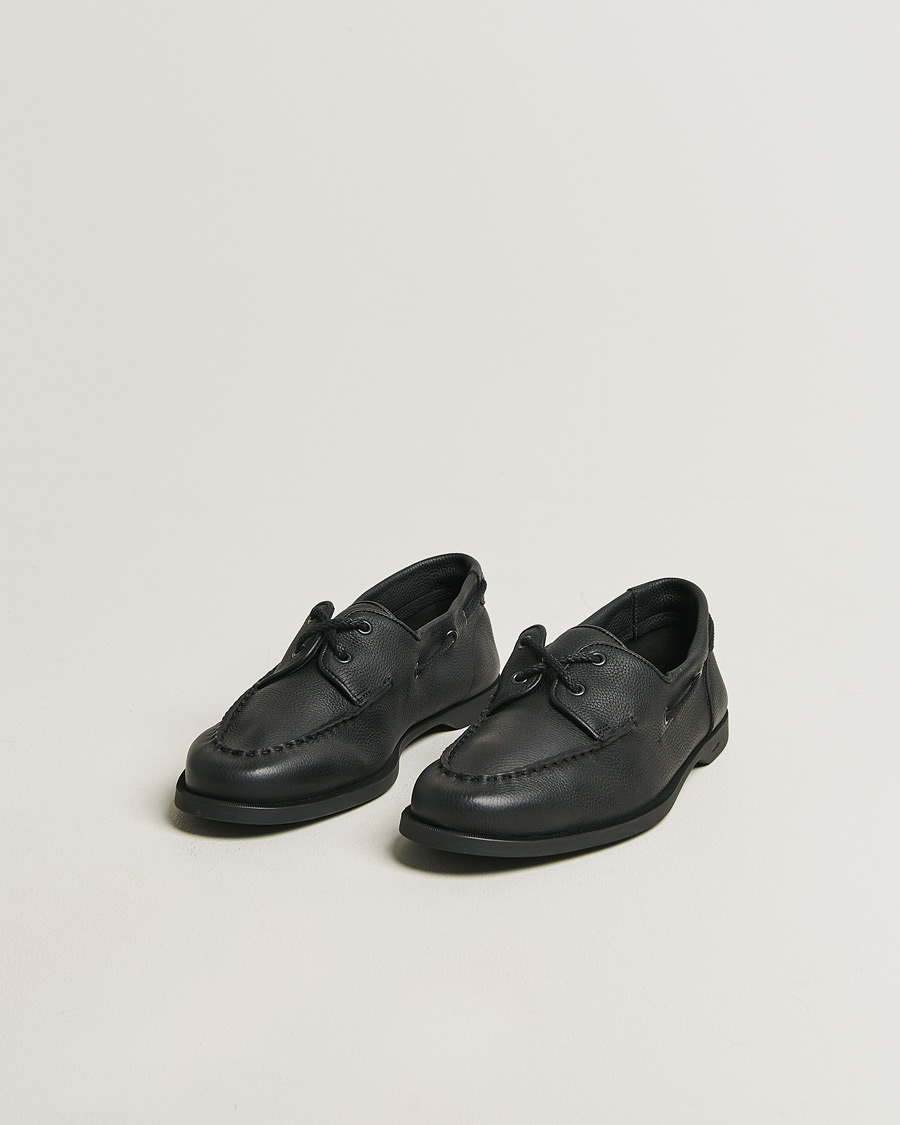 Heren | Bootschoenen | John Lobb | Foil Boat Shoes Black Grain