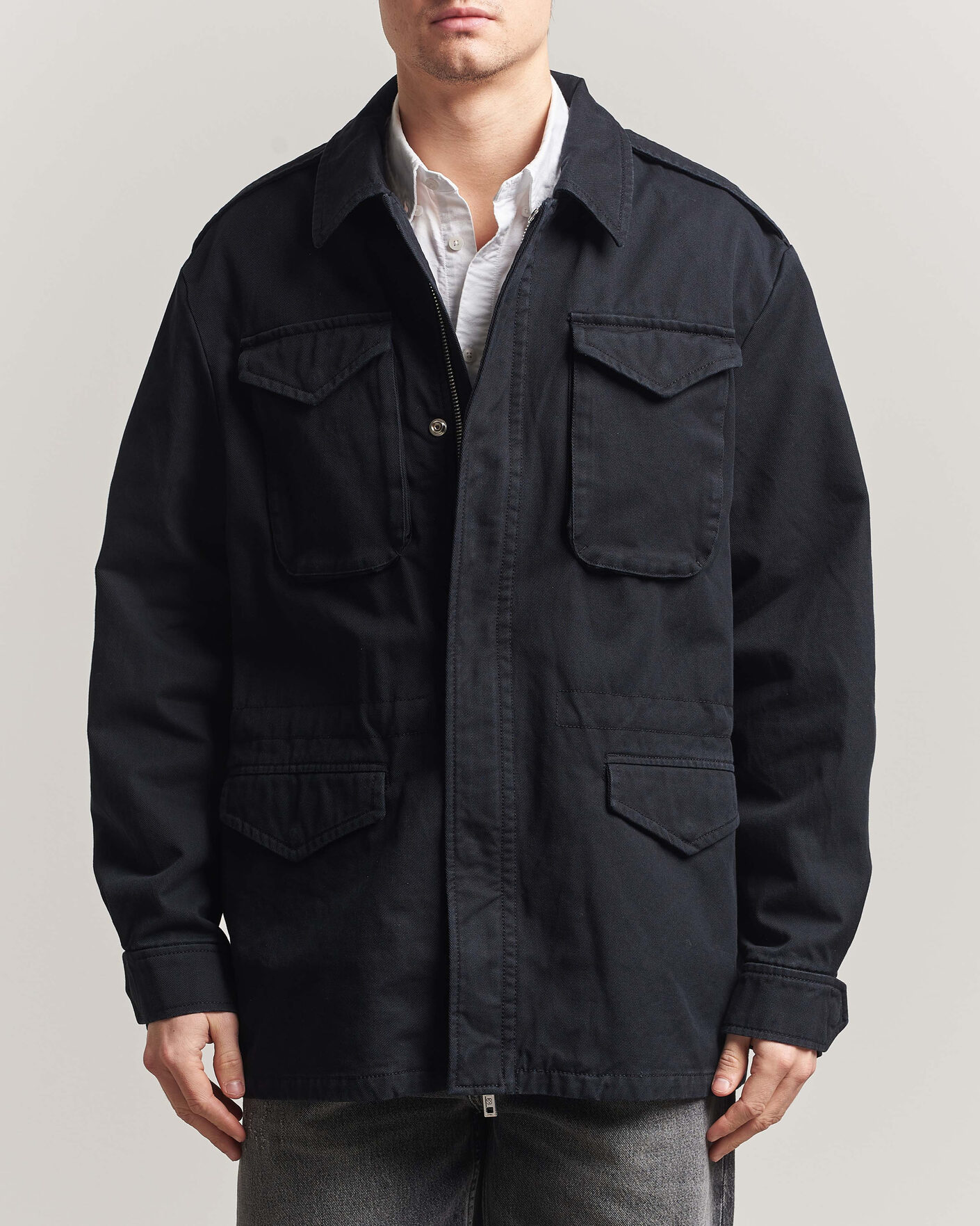 Heren | Jassen | Filippa K | Cotton Field Jacket Black