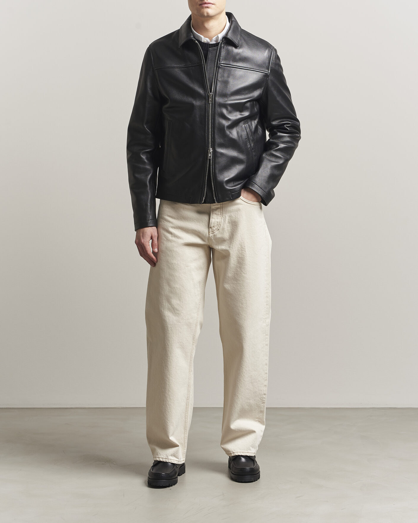 Heren | Jassen | Filippa K | Leather Coach Jacket Black