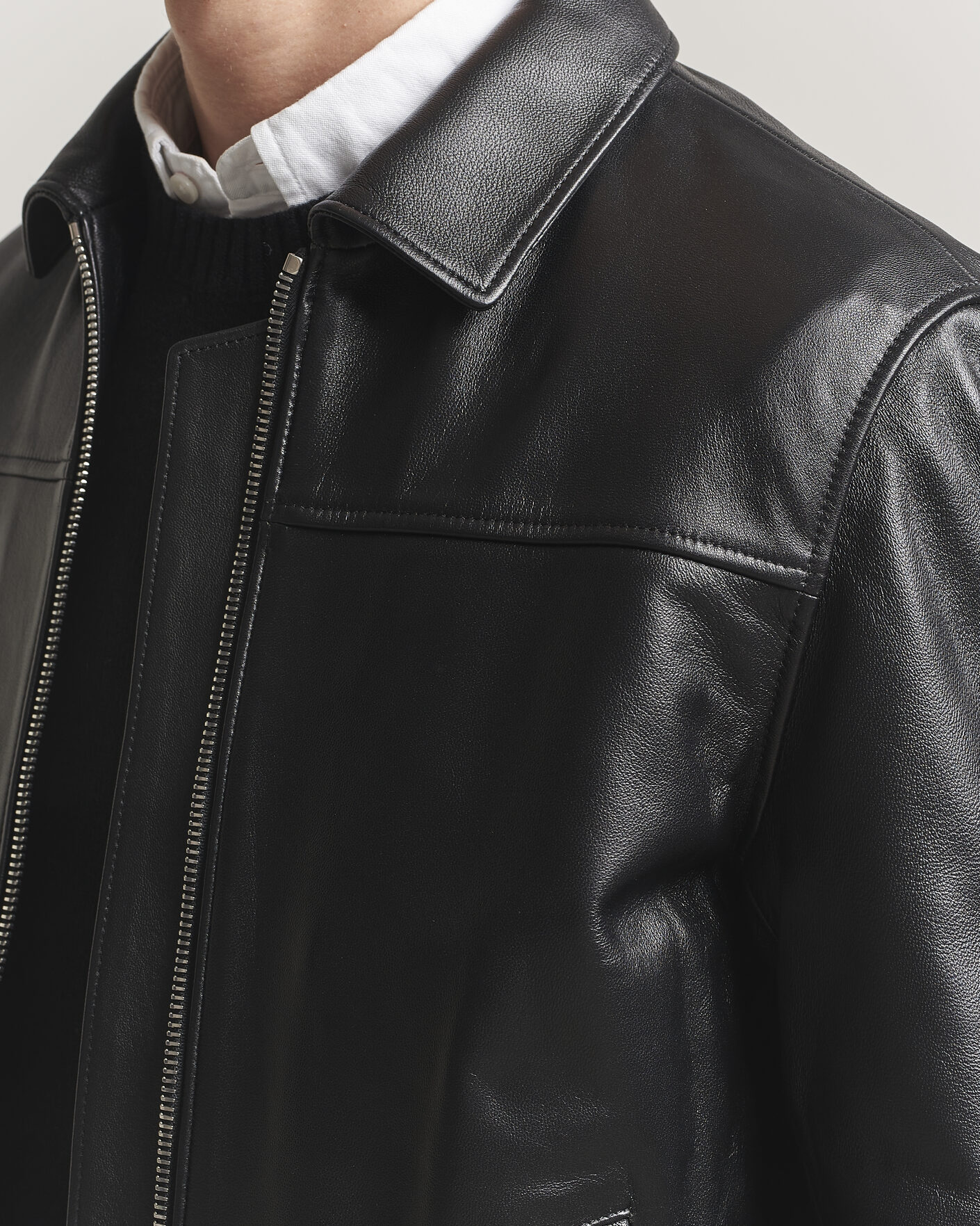 Heren | Jassen | Filippa K | Leather Coach Jacket Black