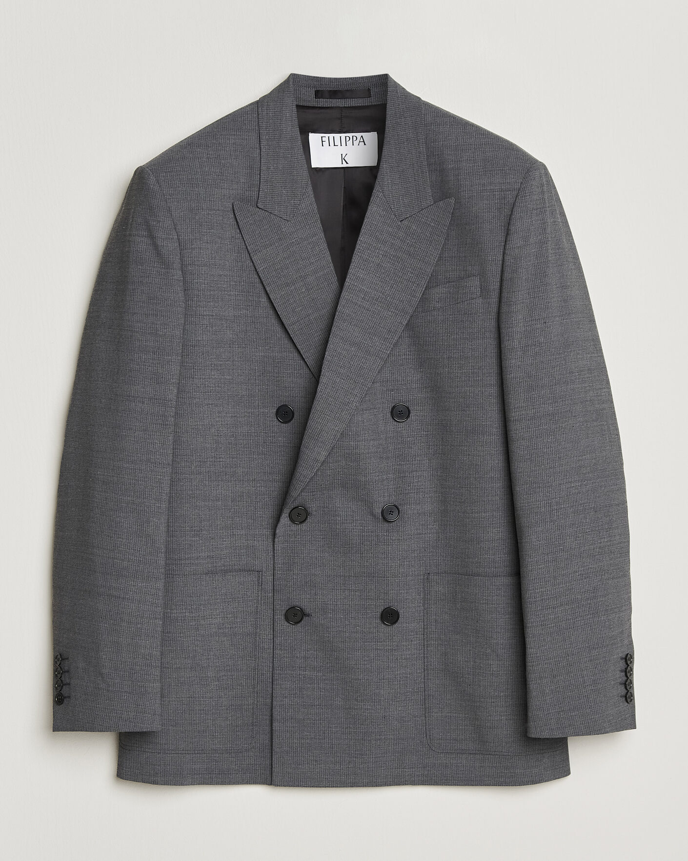 Heren | Blazers | Filippa K | Michael Wool Pinstriped Double Breasted  Blazer Mid Grey