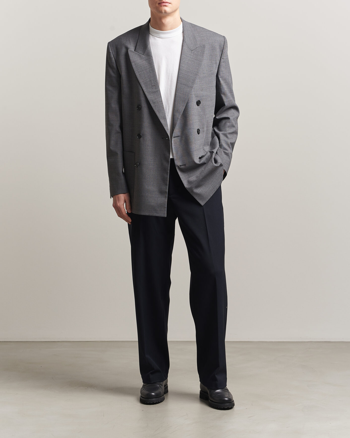 Heren | Blazers | Filippa K | Michael Wool Pinstriped Double Breasted  Blazer Mid Grey