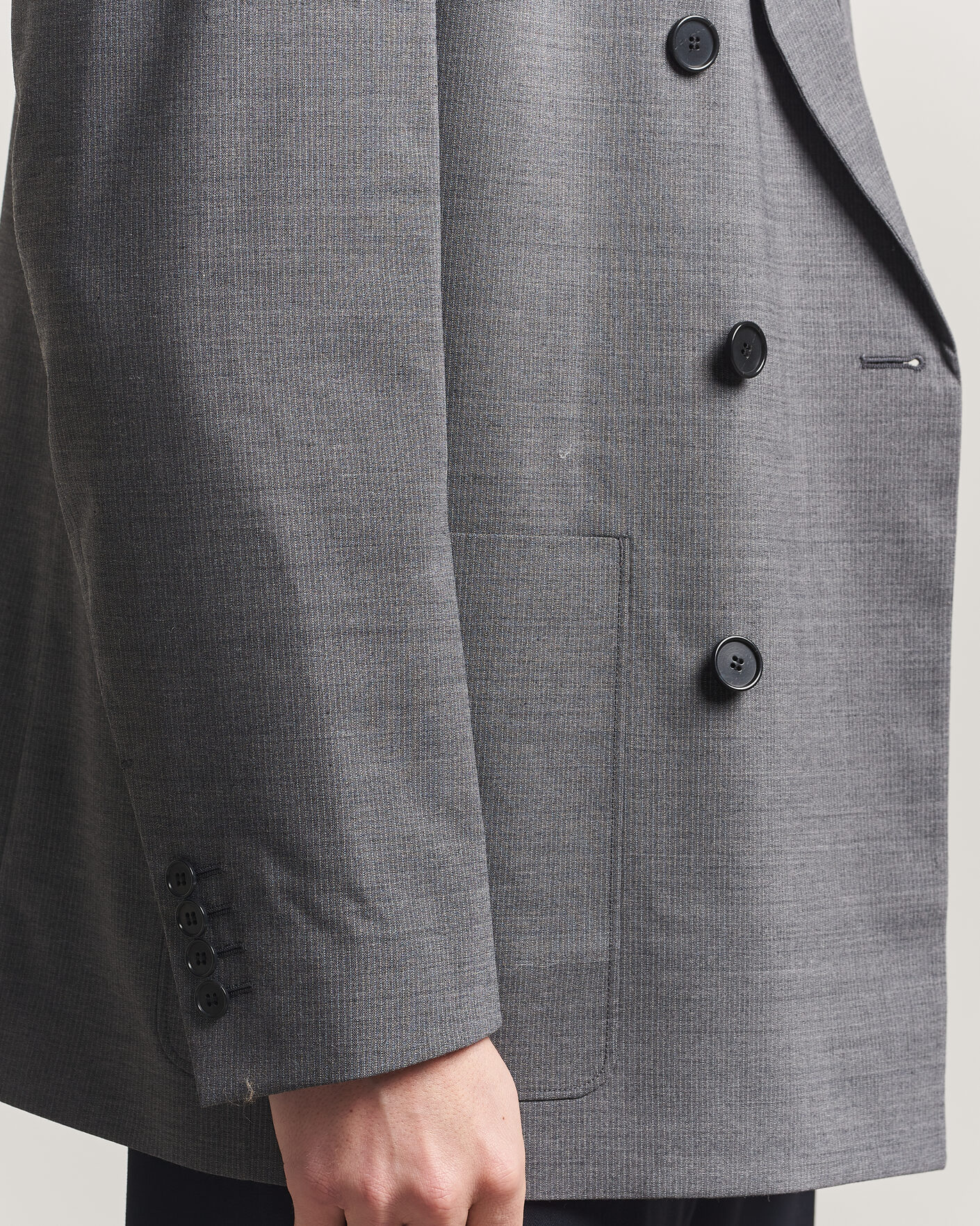 Heren | Blazers | Filippa K | Michael Wool Pinstriped Double Breasted  Blazer Mid Grey