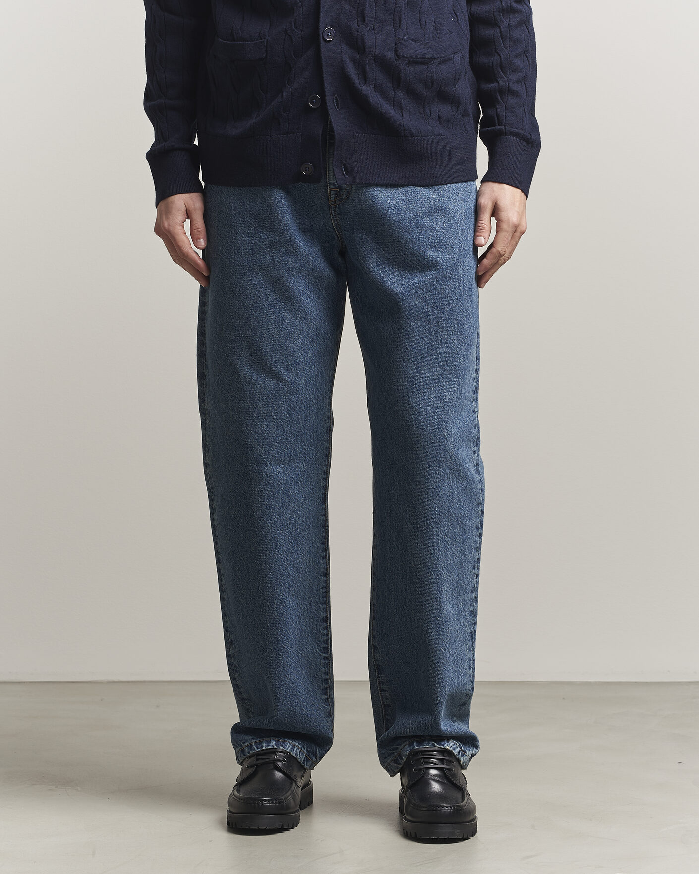 Heren | Jeans | Filippa K | Workwear Jeans Washed Mid Blue