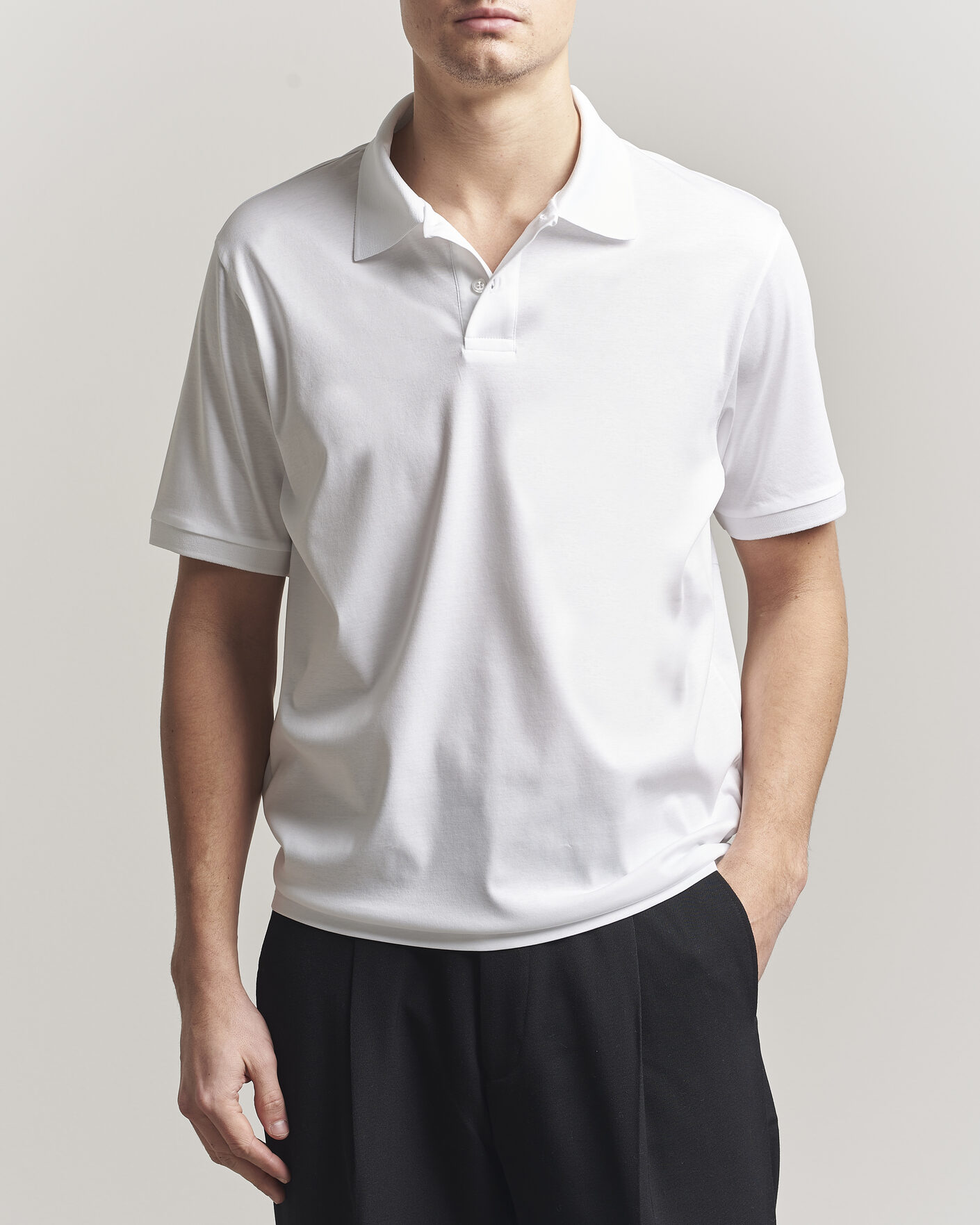 Heren | Polo's | Filippa K | Technical Cotton Polo White