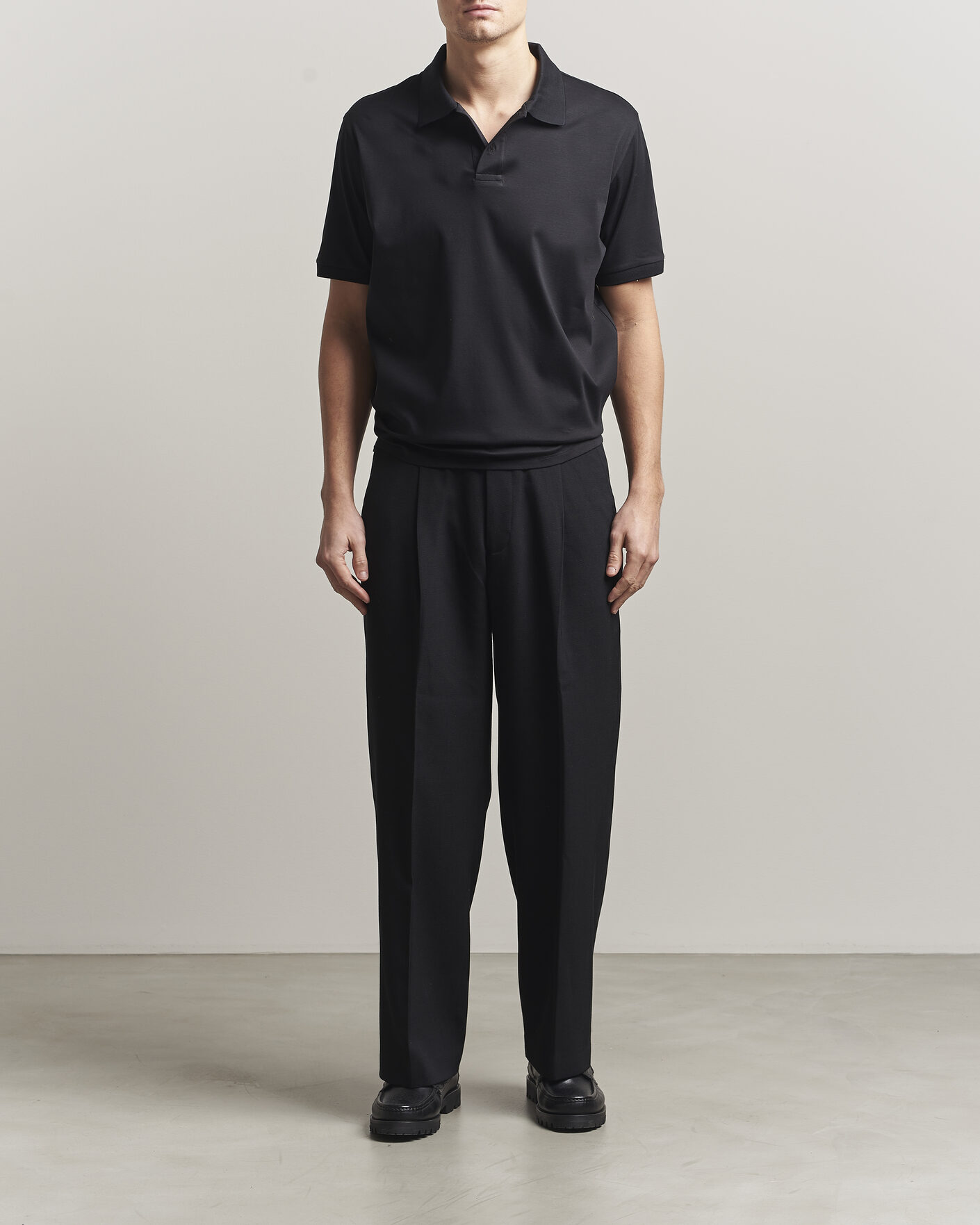 Heren | Polo's | Filippa K | Technical Cotton Polo Black