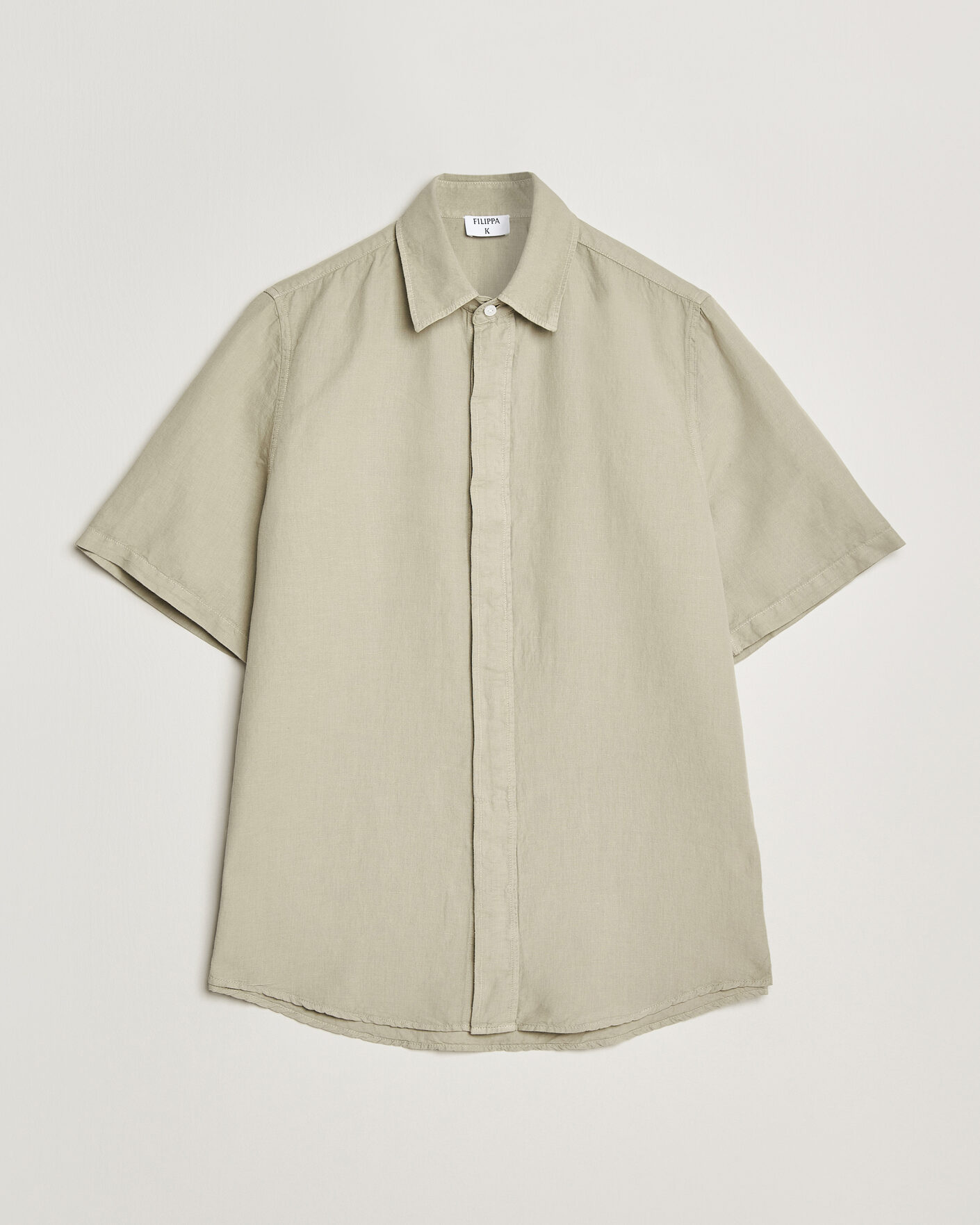 Heren | Overhemden | Filippa K | Cotton/Linen Short Sleeve Shirt Light Green