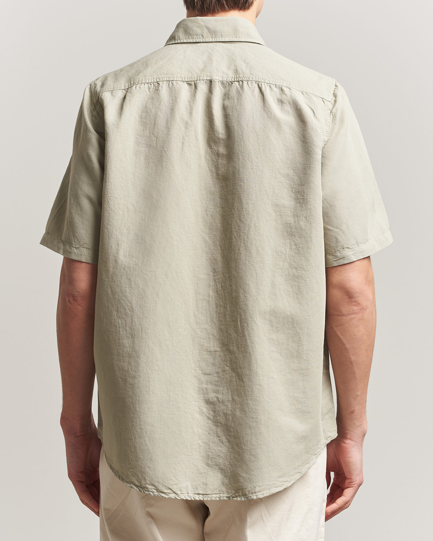 Heren | Overhemden | Filippa K | Cotton/Linen Short Sleeve Shirt Light Green