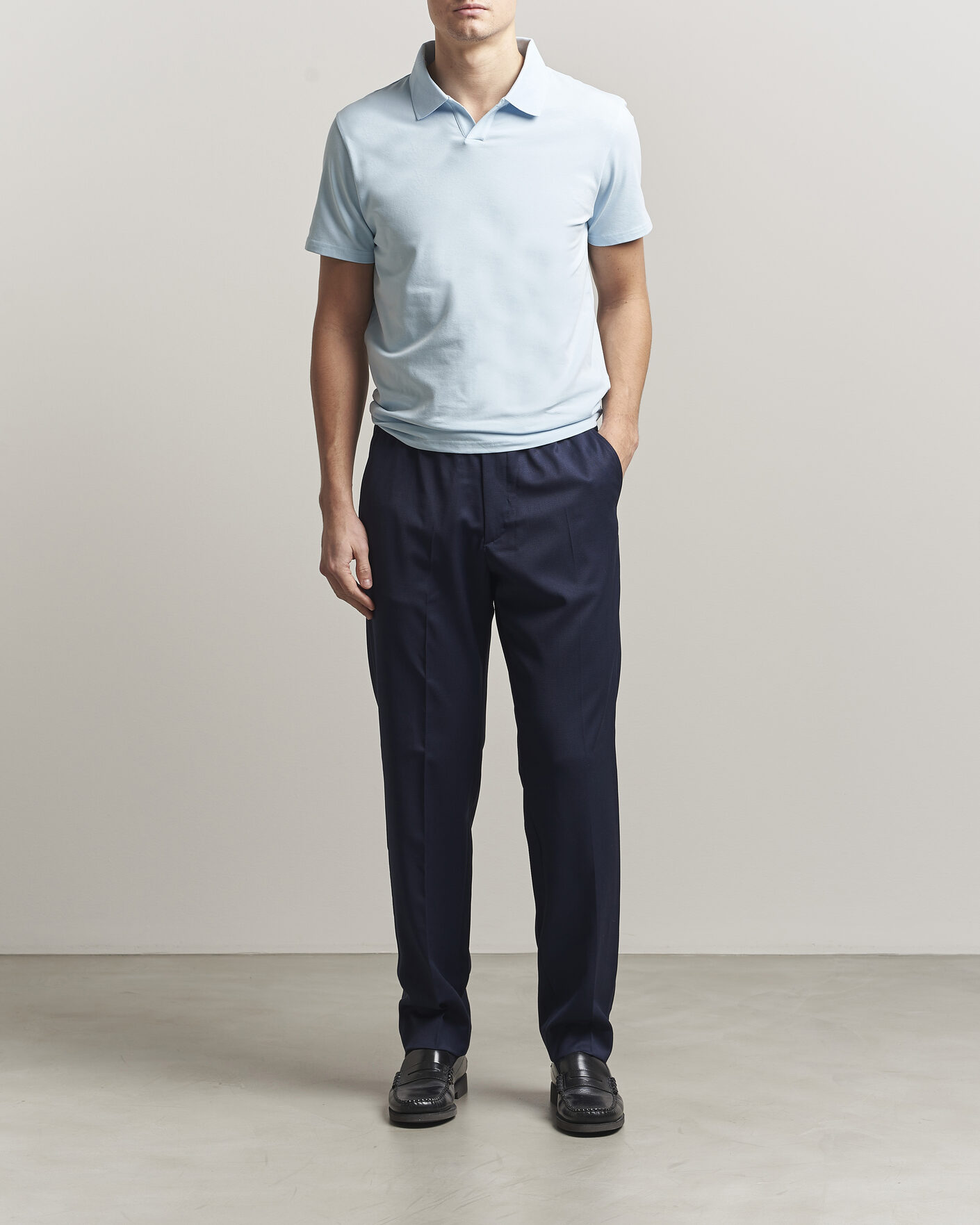 Heren | Broeken | Filippa K | Theo Relaxed Wool Trousers Ink Navy