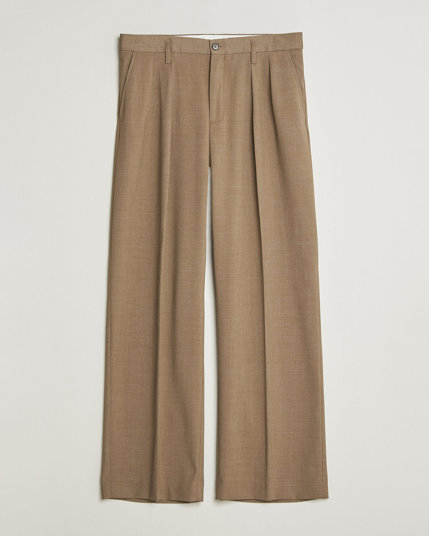 Heren | Broeken | Filippa K | Milo Wide Wool Trousers Light Driftwood