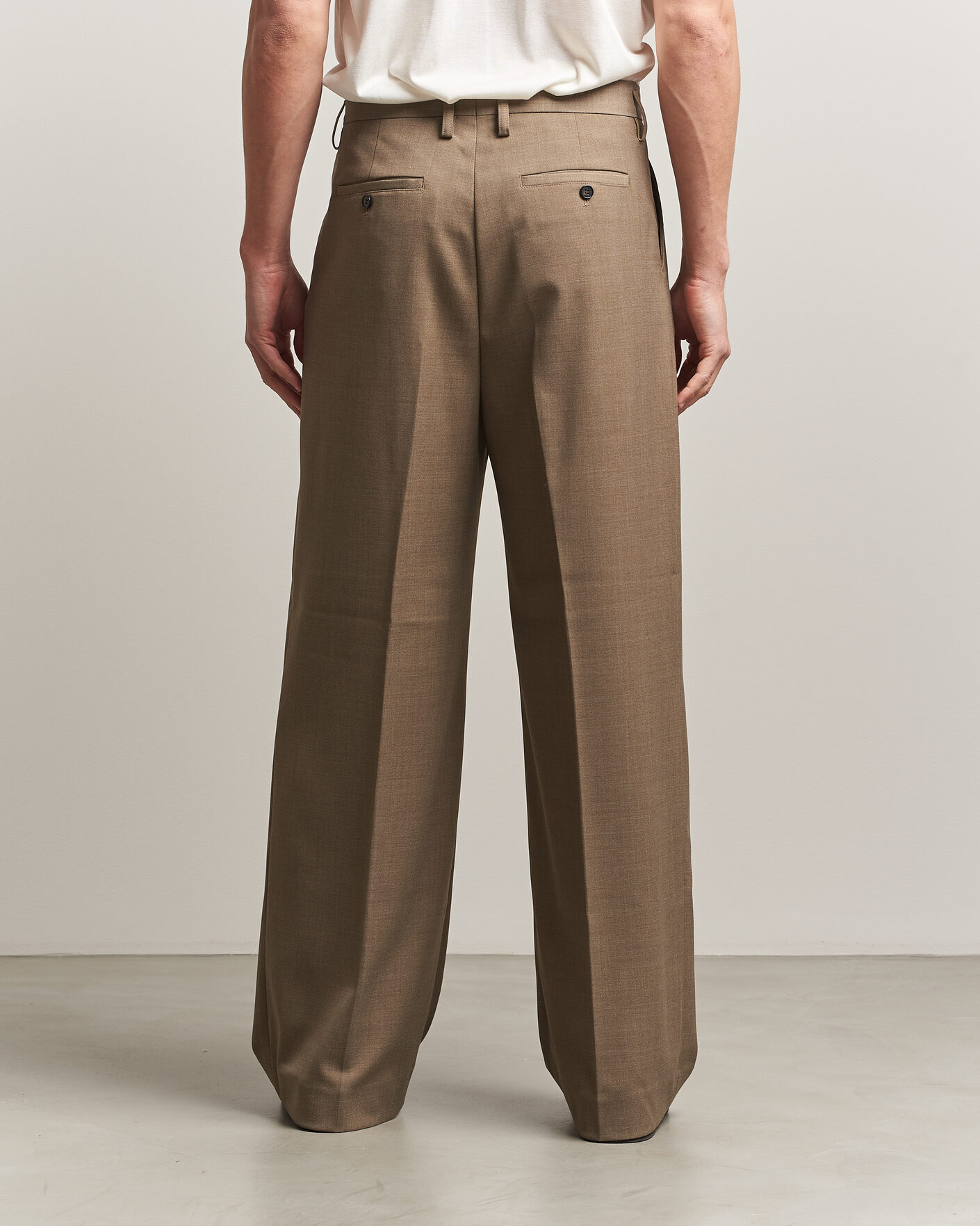 Heren | Broeken | Filippa K | Milo Wide Wool Trousers Light Driftwood
