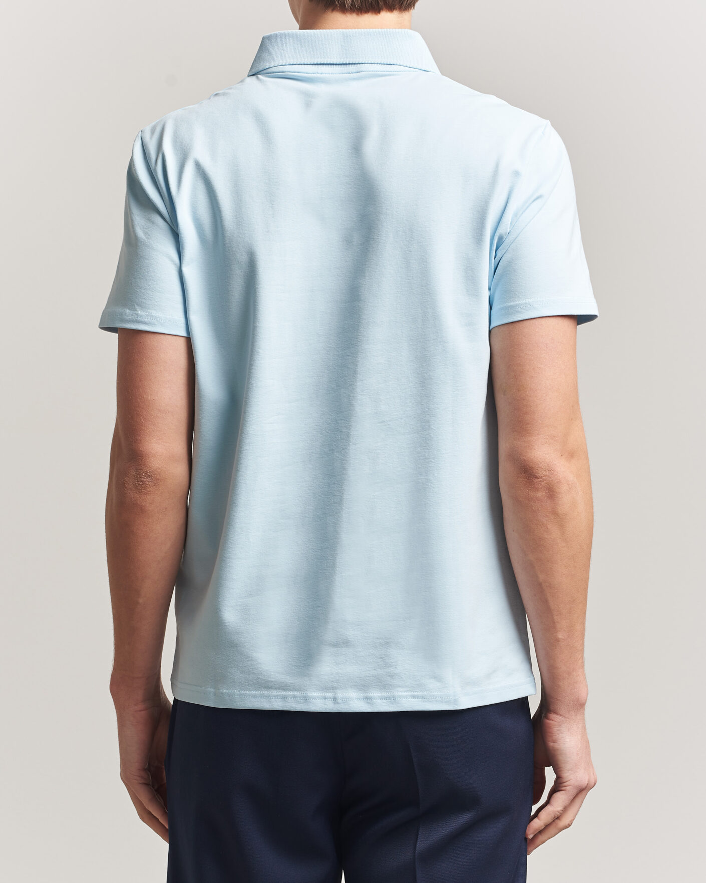 Heren | Polo's | Filippa K | Soft Lycra Polo T-Shirt Frost Blue