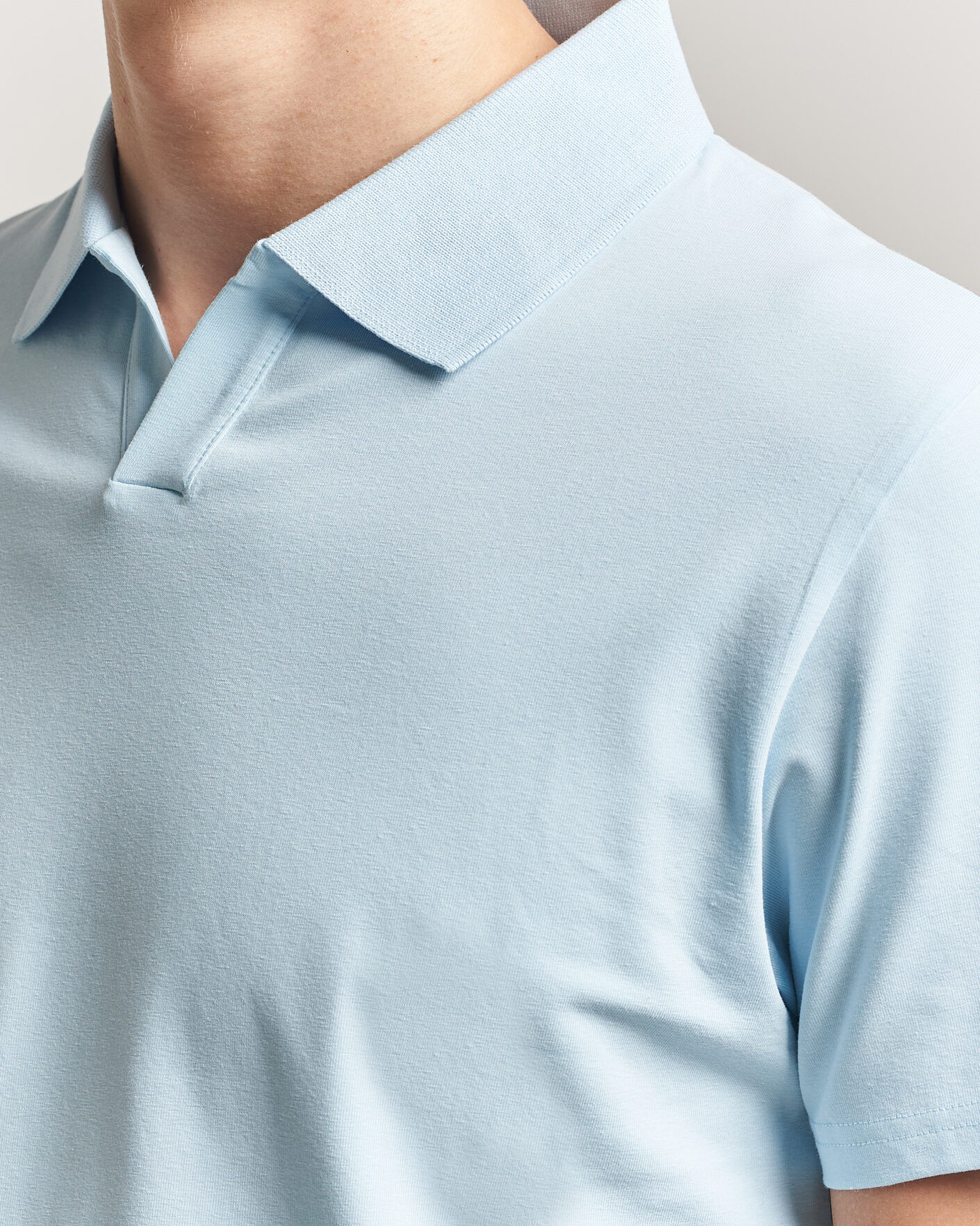 Heren | Polo's | Filippa K | Soft Lycra Polo T-Shirt Frost Blue