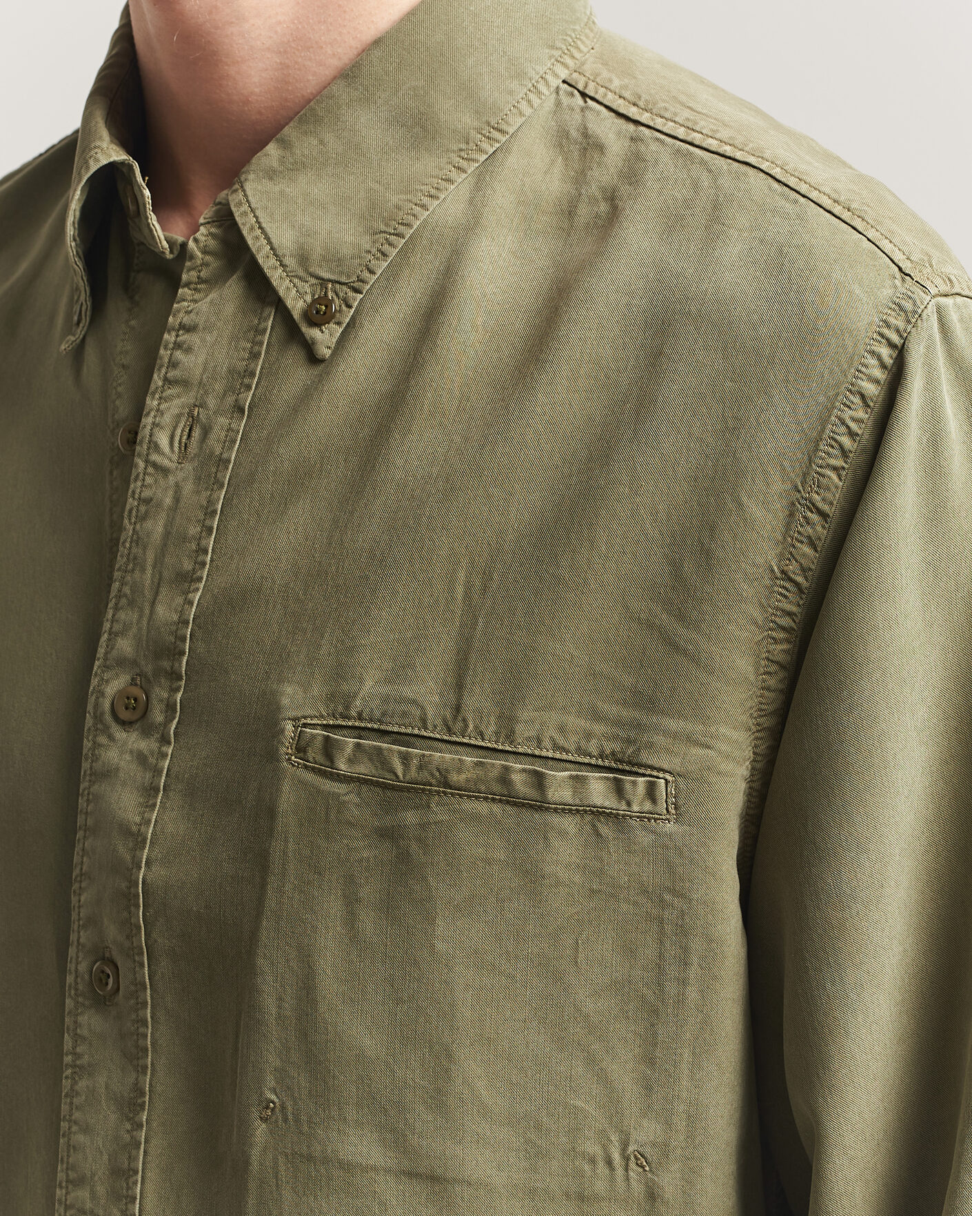 Heren | Overhemden | Filippa K | Zack Lyocell Shirt Laurel Green