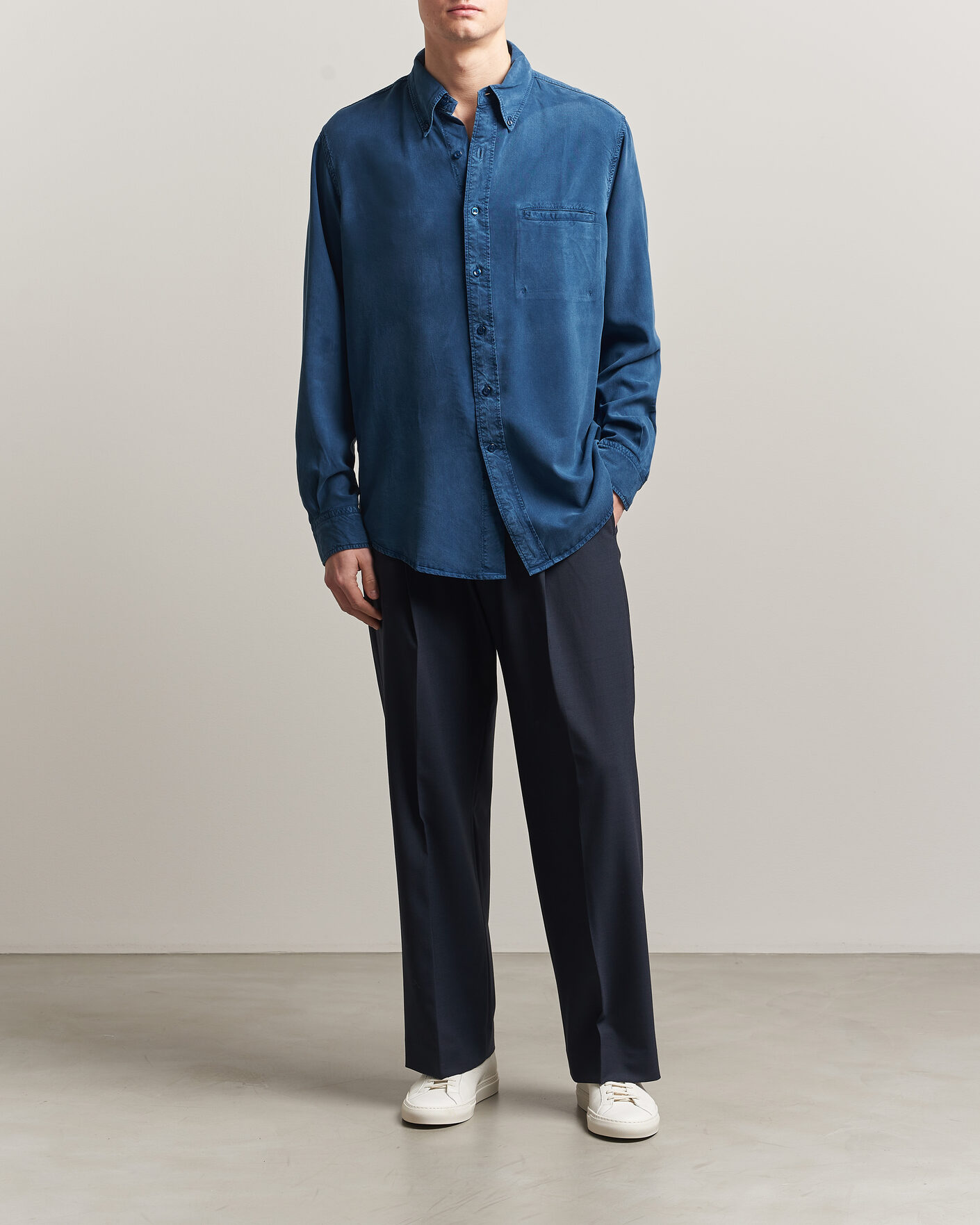 Heren | Overhemden | Filippa K | Zack Lyocell Shirt Night Teal